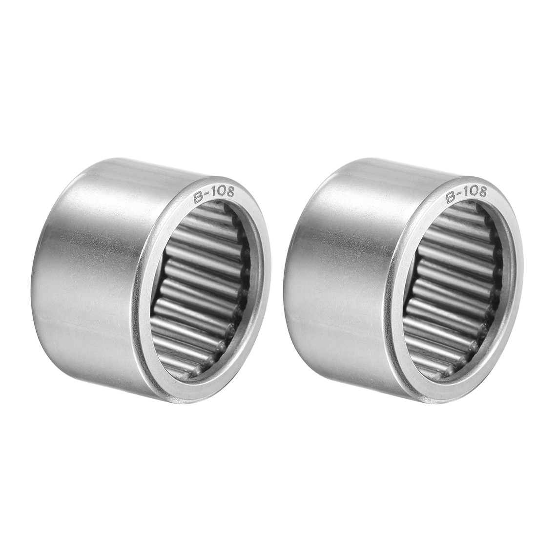 2pcs B108 Needle Roller Bearings 5/8″x13/16″x1/2″ Open Full Complement Drawn Cup