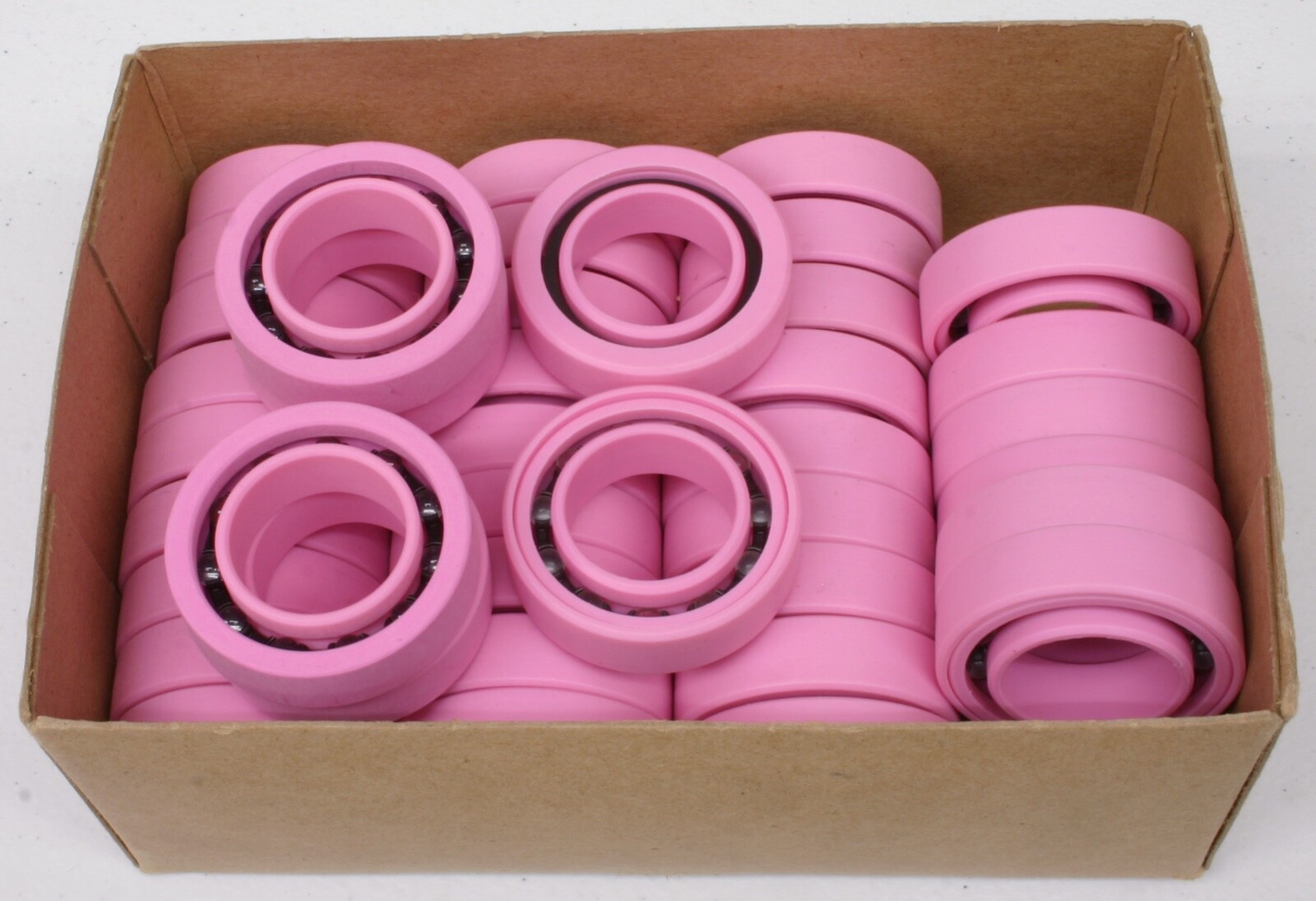 39 pcs. 1″ ID X 1-3/4″ OD X 15/32″ +Ext. Plastic Radial Bearings, Polypro/Glass