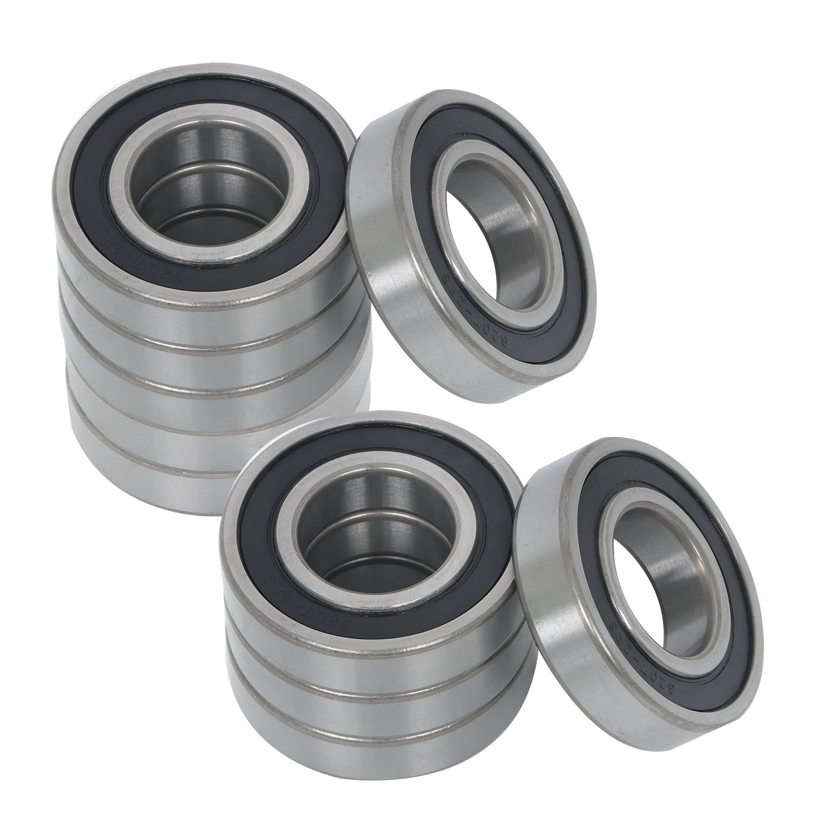 10 Pcs 6207-2RS Ball Bearings 35x72x17mm Double Rubber Sealed
