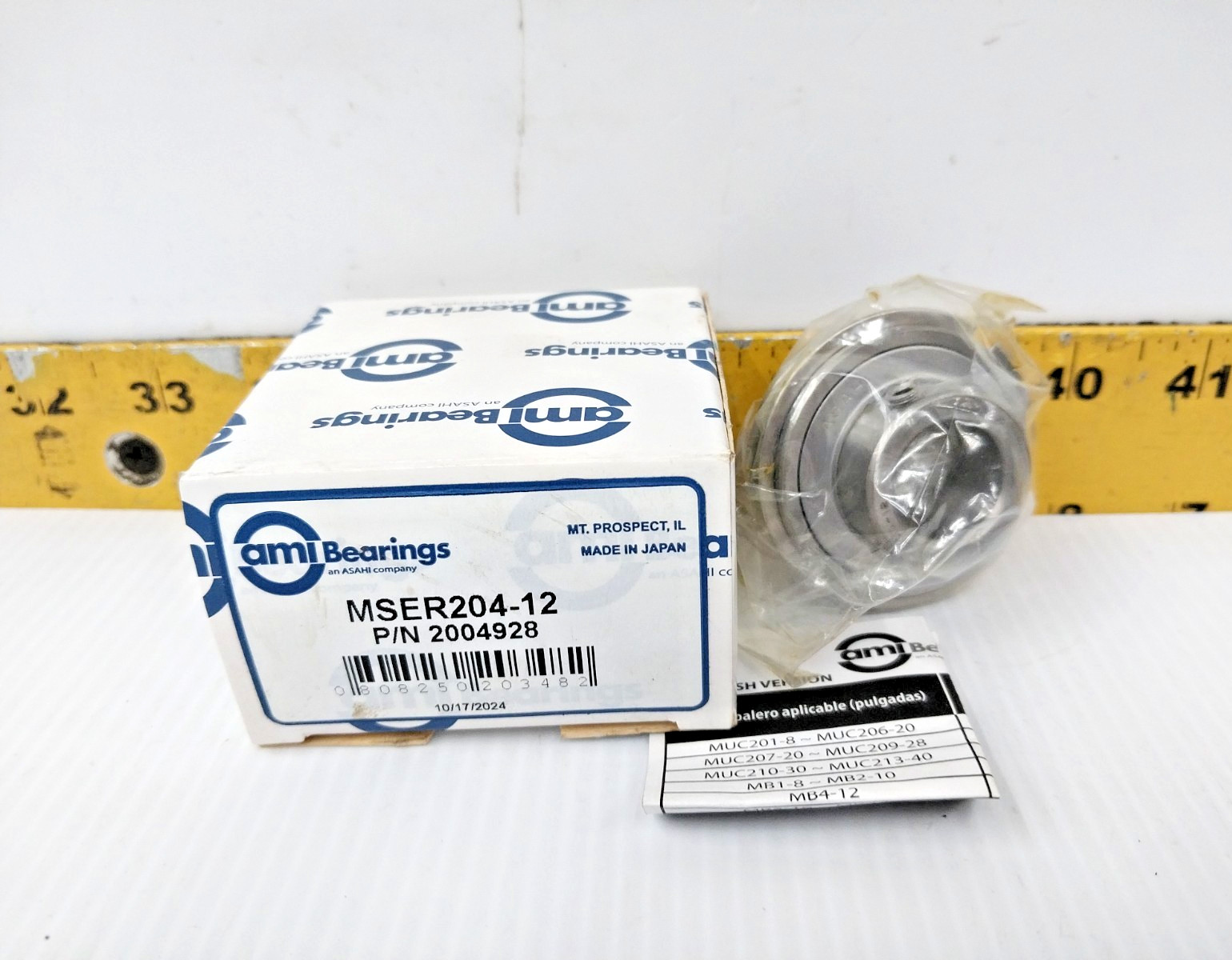 New ami Bearings Stainless Steel Bearing Insert 3/4″ Bore MSER204-12