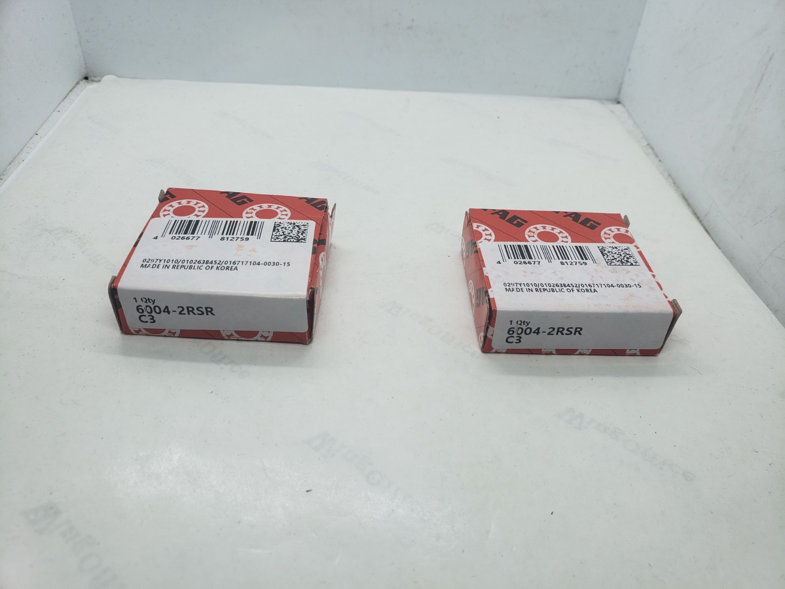 FAG 6004-2RSR C3 DEEP GROOVE BALL BEARING, LOT OF 2, NIB
