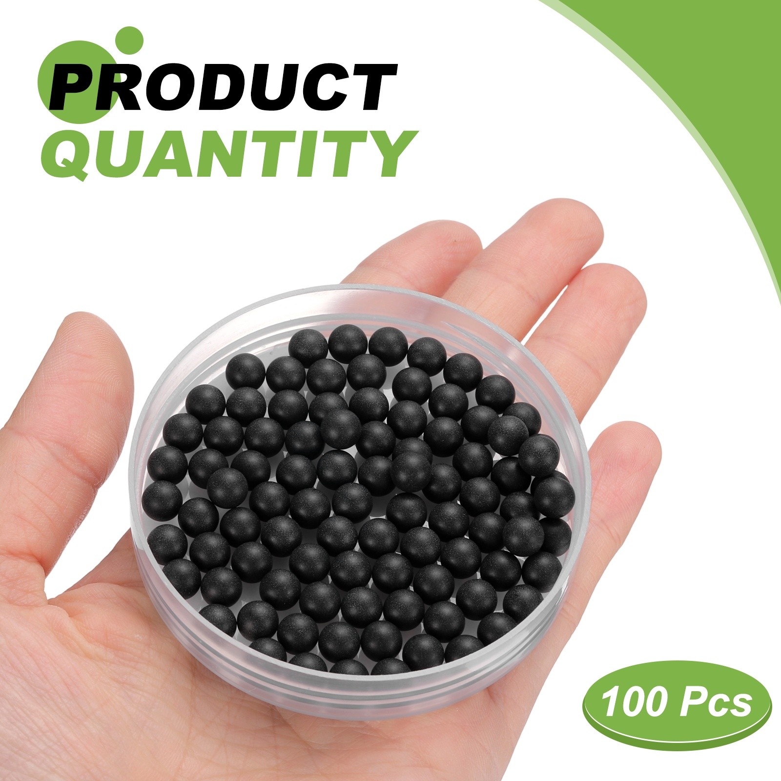 100pcs PP Plastic Bearing Balls G2 1/4″(6.35mm) Solid Plastic Balls, Black