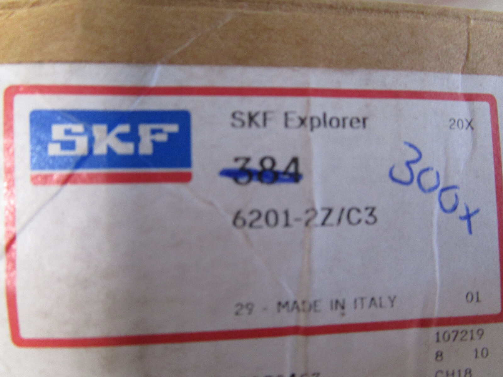 LOT of 300 New 6201-2Z/C3 SKF Sheilded Ball Bearing 12x32x10 mm 6201-2Z/C3LHT23