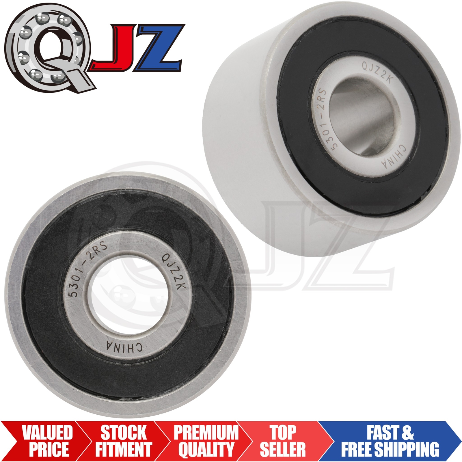 [Qty.2] 5301-2RS New Angular Contact Ball Bearing [12mm ID x 37mm OD x 19mm W]