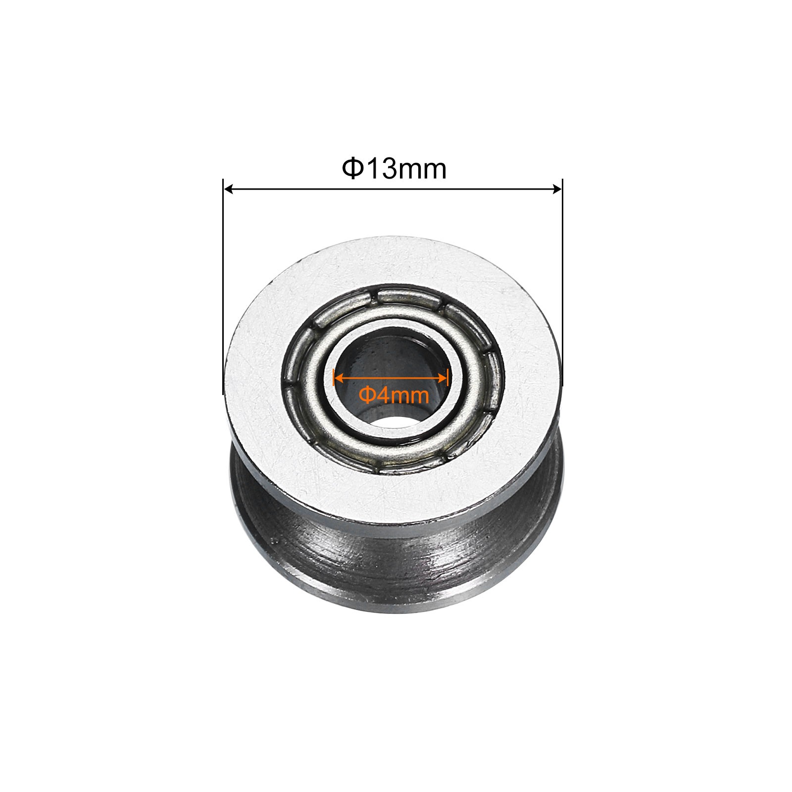 40pcs – U624ZZ U Groove Track Guide Bearing 4x13x7mm U Groove Roller Wheel