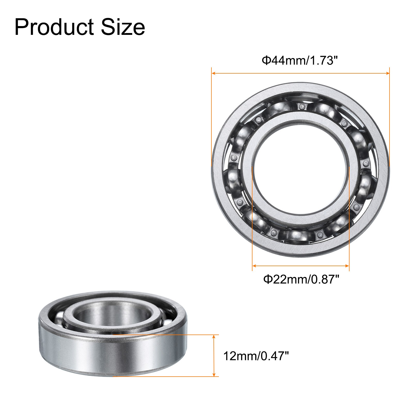 4 Pcs 60/22 Deep Groove Ball Bearing, 22x44x12 mm Double Sealed Bearing Z3