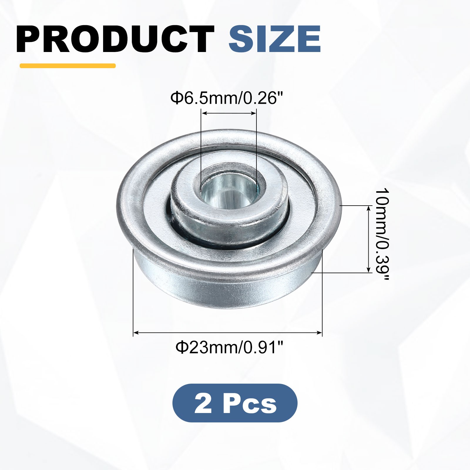 2Pcs Radial Bearings, 1/4″ ID, 15/16″ OD, 13/32″ Thickness, 1-1/8″ Step OD