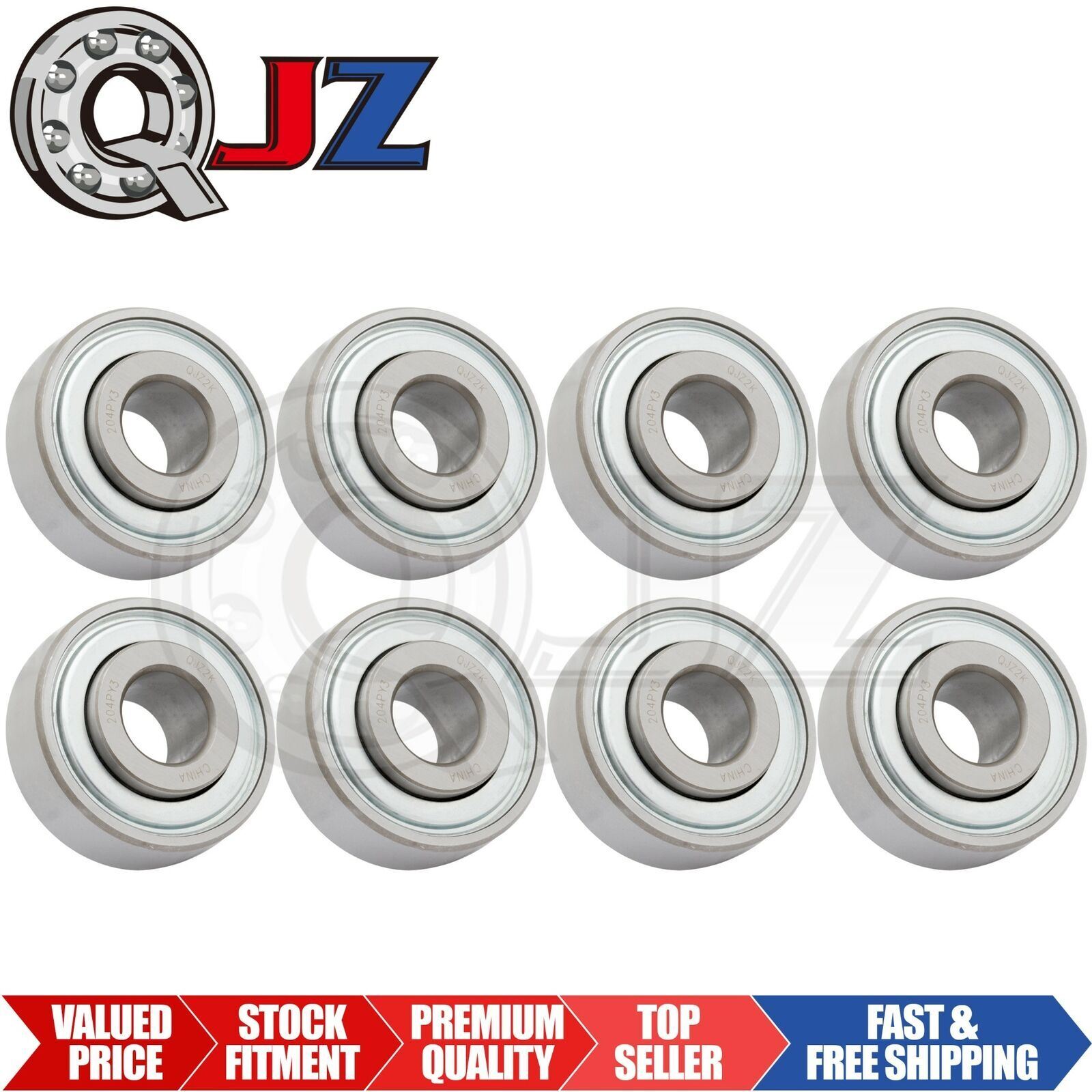 [Qty.8] New 204PY3 Special Ag Insert Ball Bearing [16.15mm Bore x 45.22mm OD]