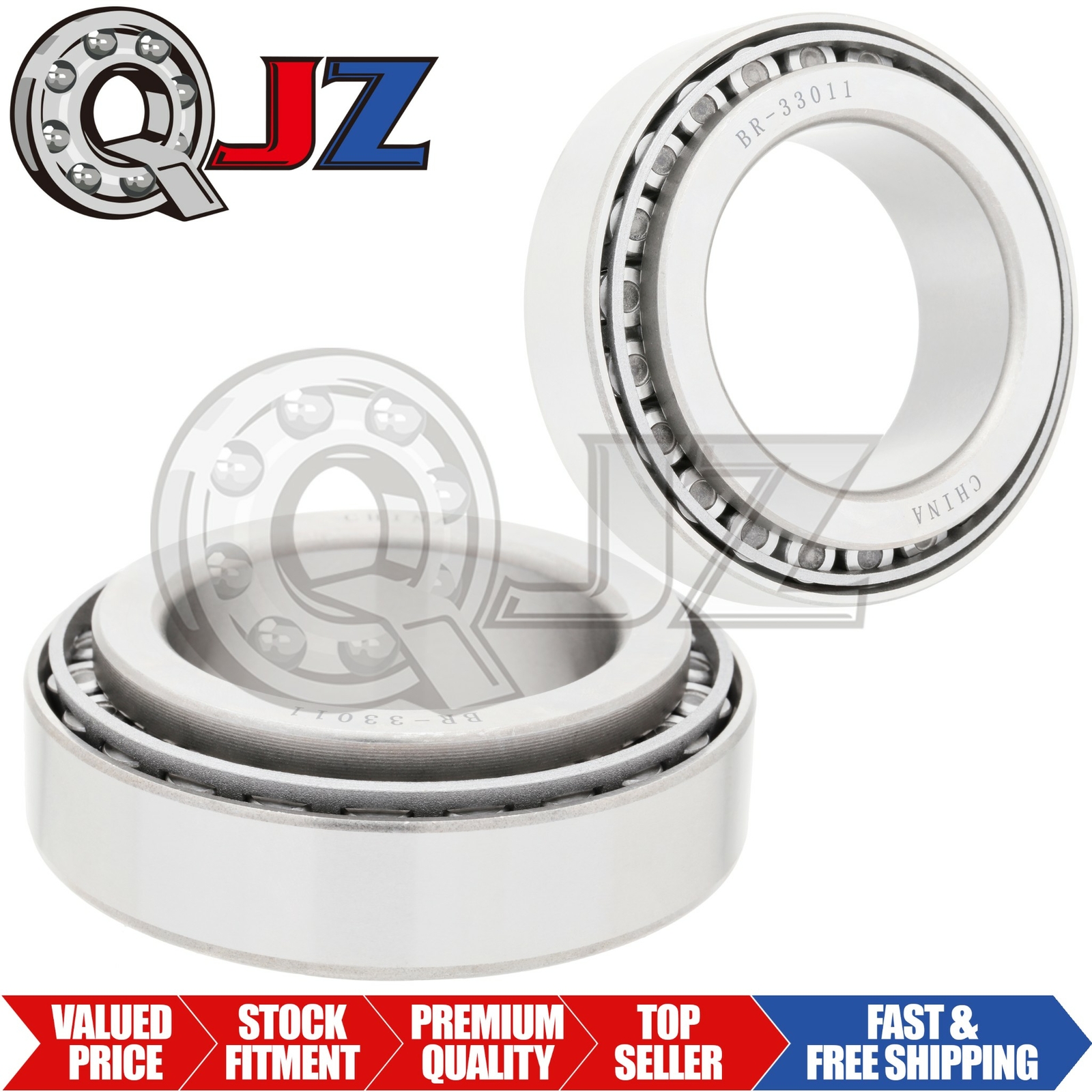 [2-Pack] QJZ 33011 Tapered Roller Bearing Set 55 mm x 90 mm x 27 mm (IDxODxW)