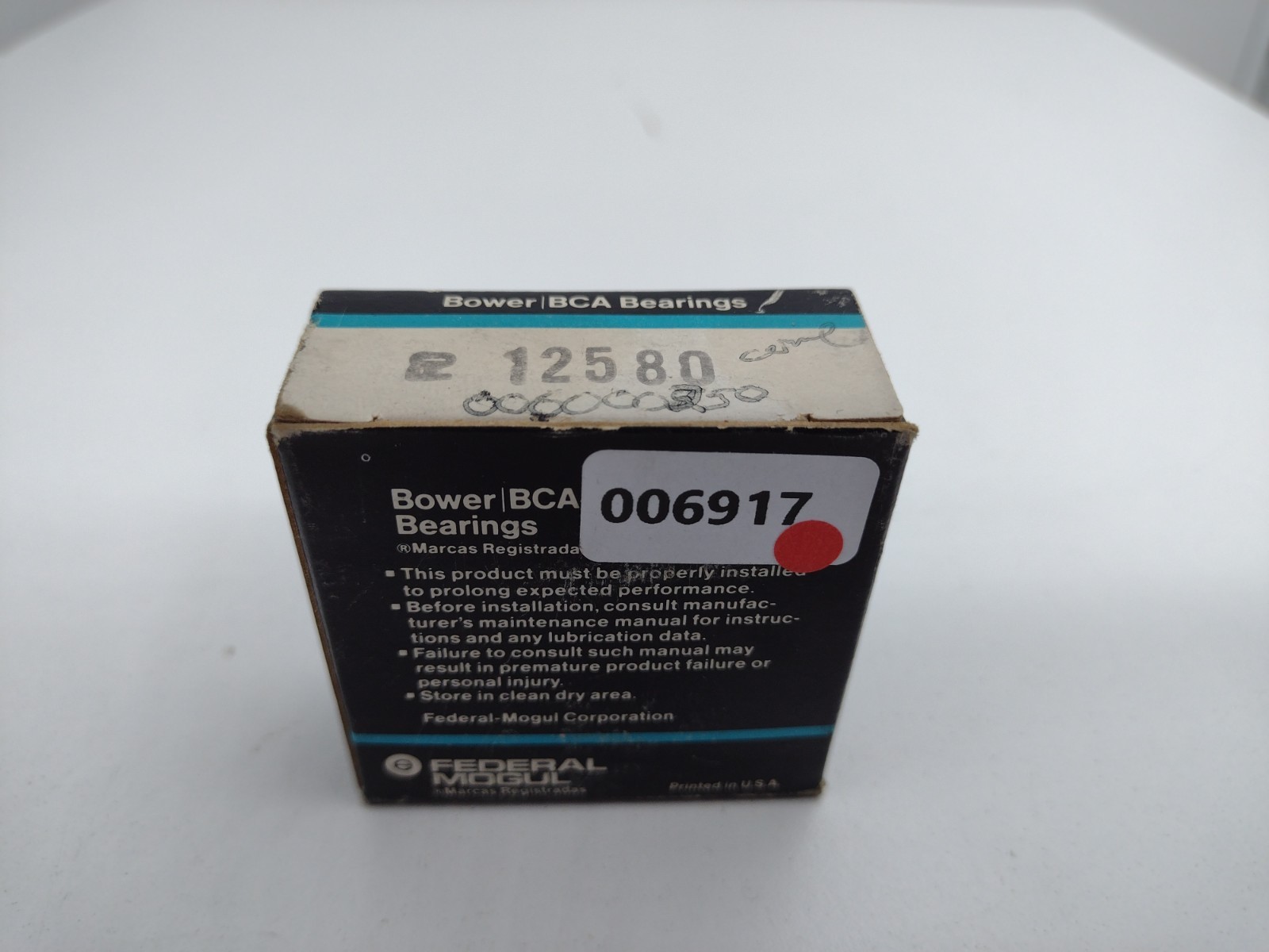 *** Bower/BCA 12580 Tapered Roller Bearing Cone 0.8125-inch Bore
