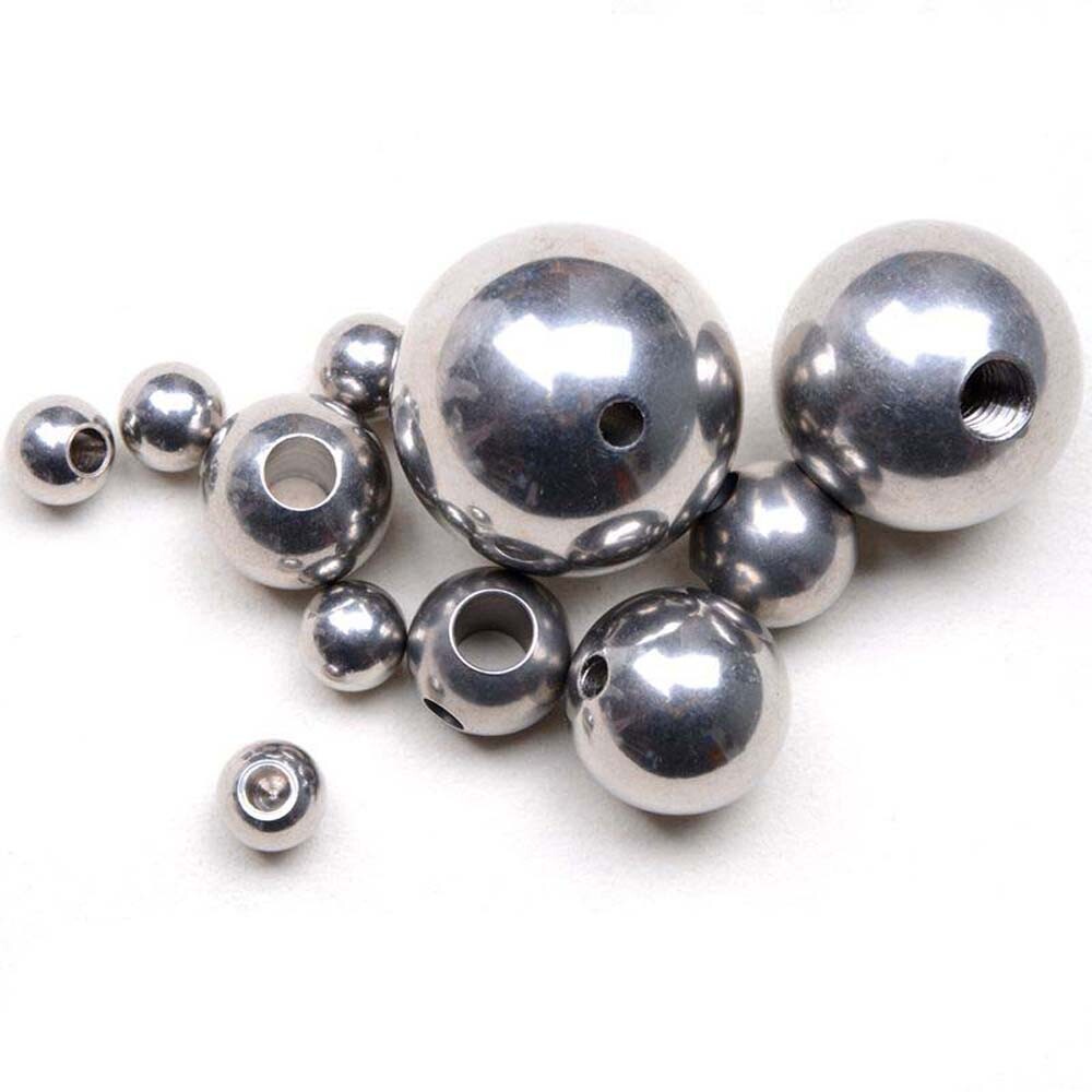 A2 Stainless Steel Round Spacer Beads Silver With Hole Dia 3mm – 60mm DIY Craft