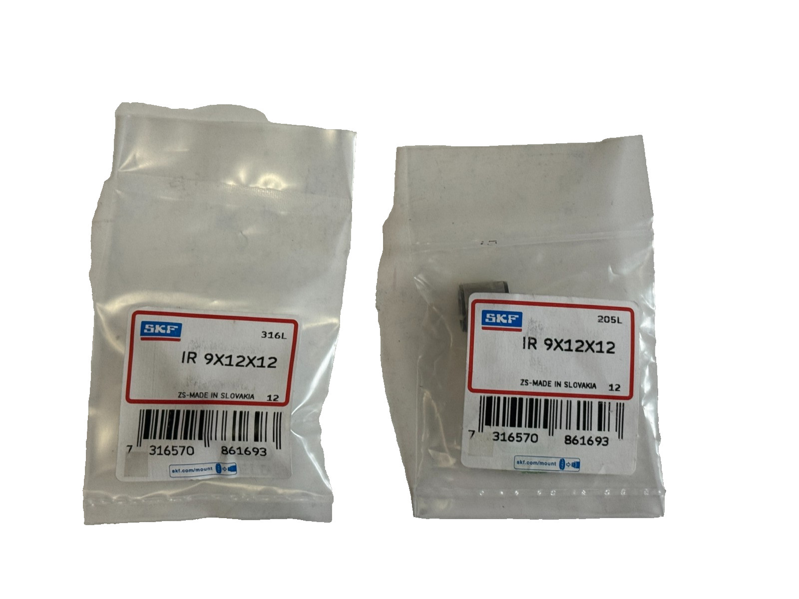 LOT OF 2 SEALED SKF IR 9X12X12 Needle Bearing IR-9X12X12