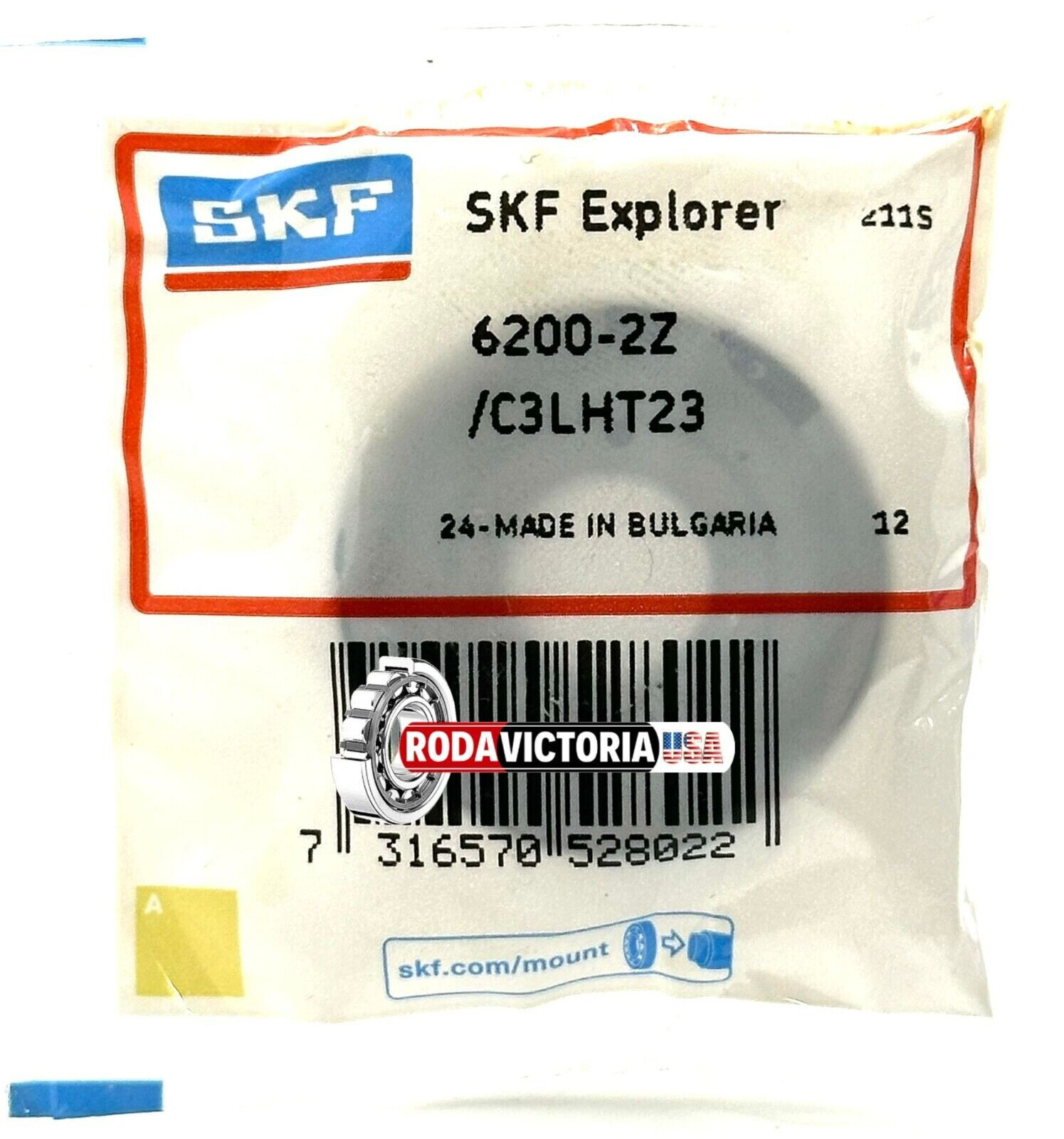 SKF 6200 ZZ/C3 LHT23 DEEP GROOVE BALL BEARING, METAL SHIELDED 10x30x9 mm