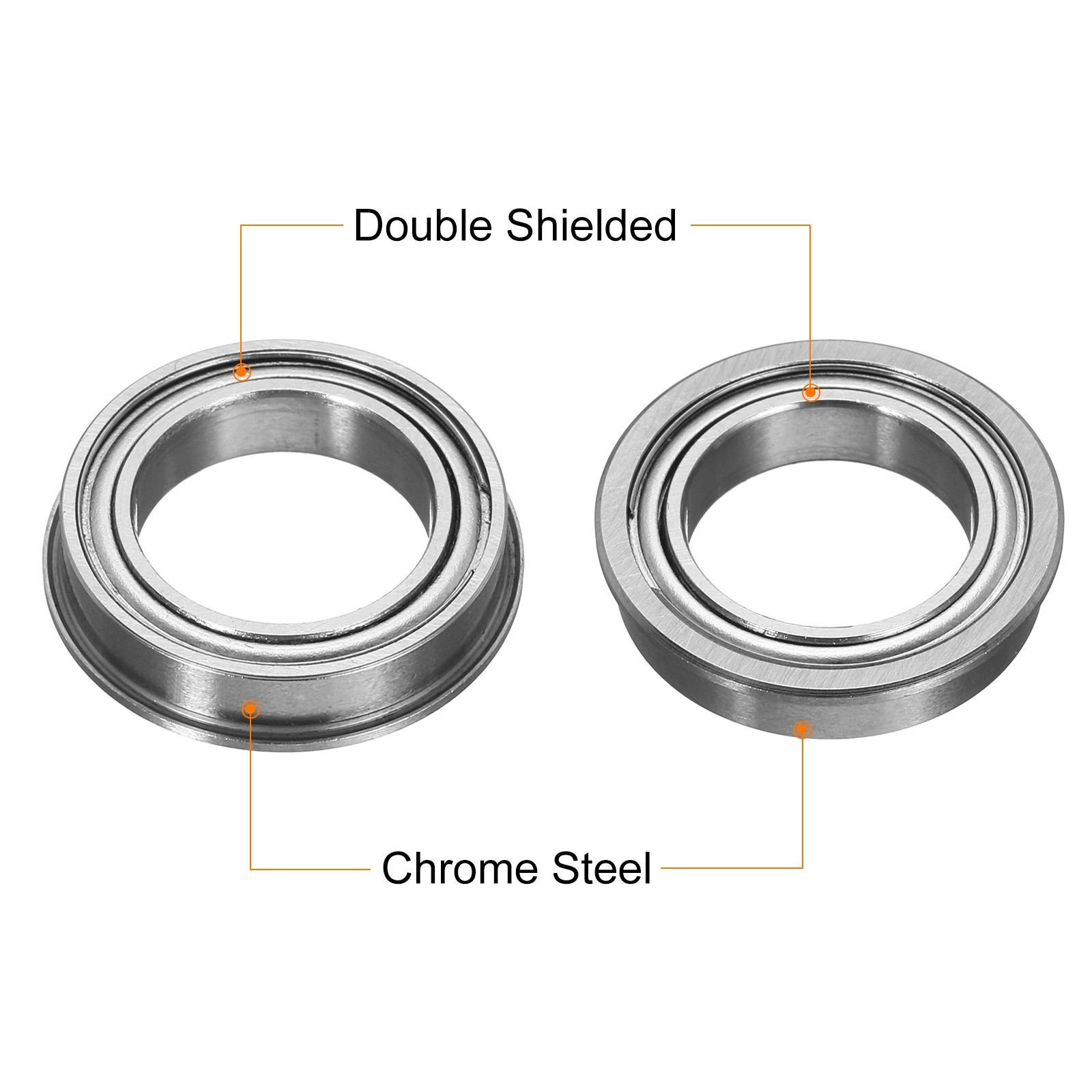 F6701ZZ Flanged Ball Bearing, 4pcs 12 x 18 x 4 mm ABEC3 ZV2 Flange Bearings