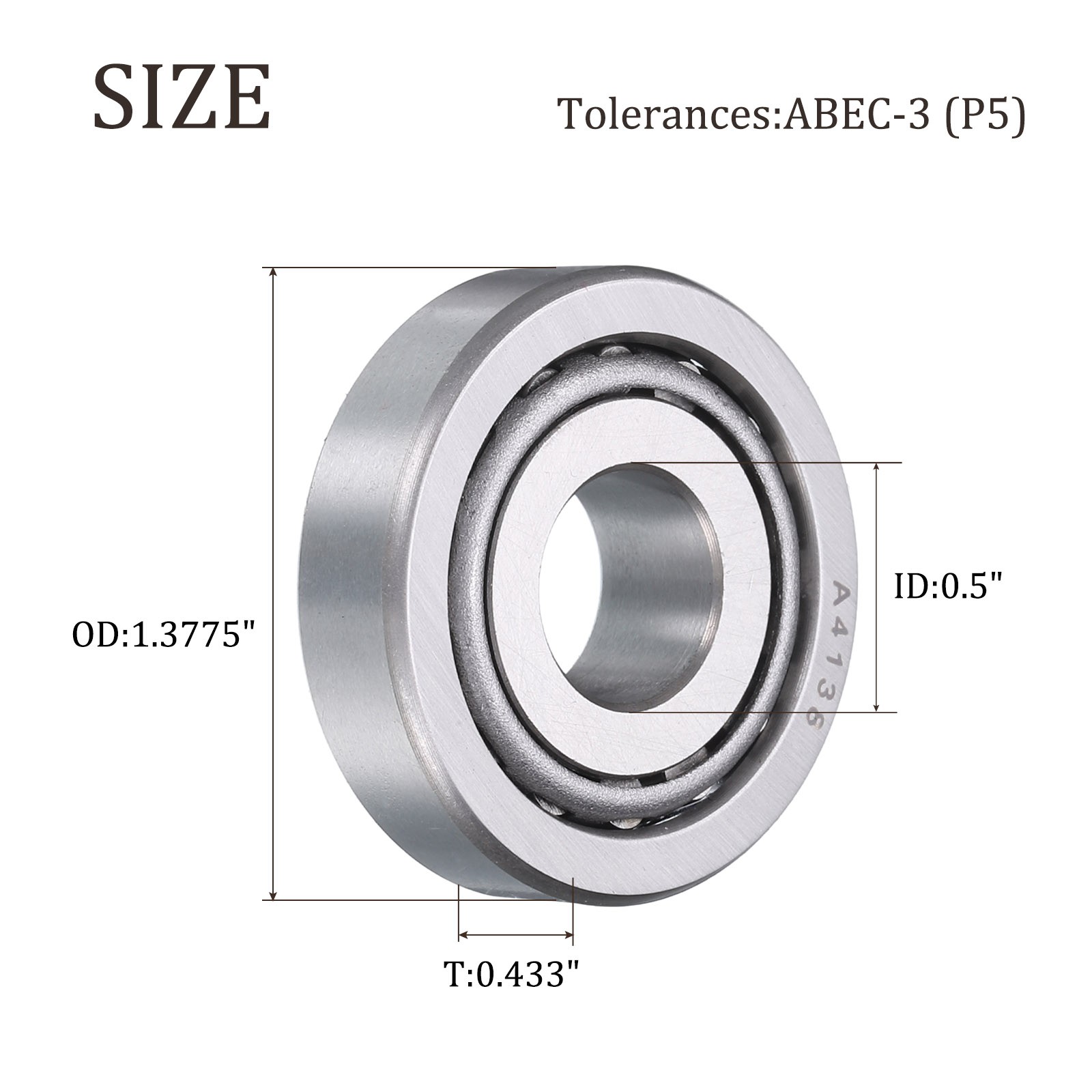 2pcs Tapered Roller Bearings A4050/A4134 for 0.5″x1.3775″ P5