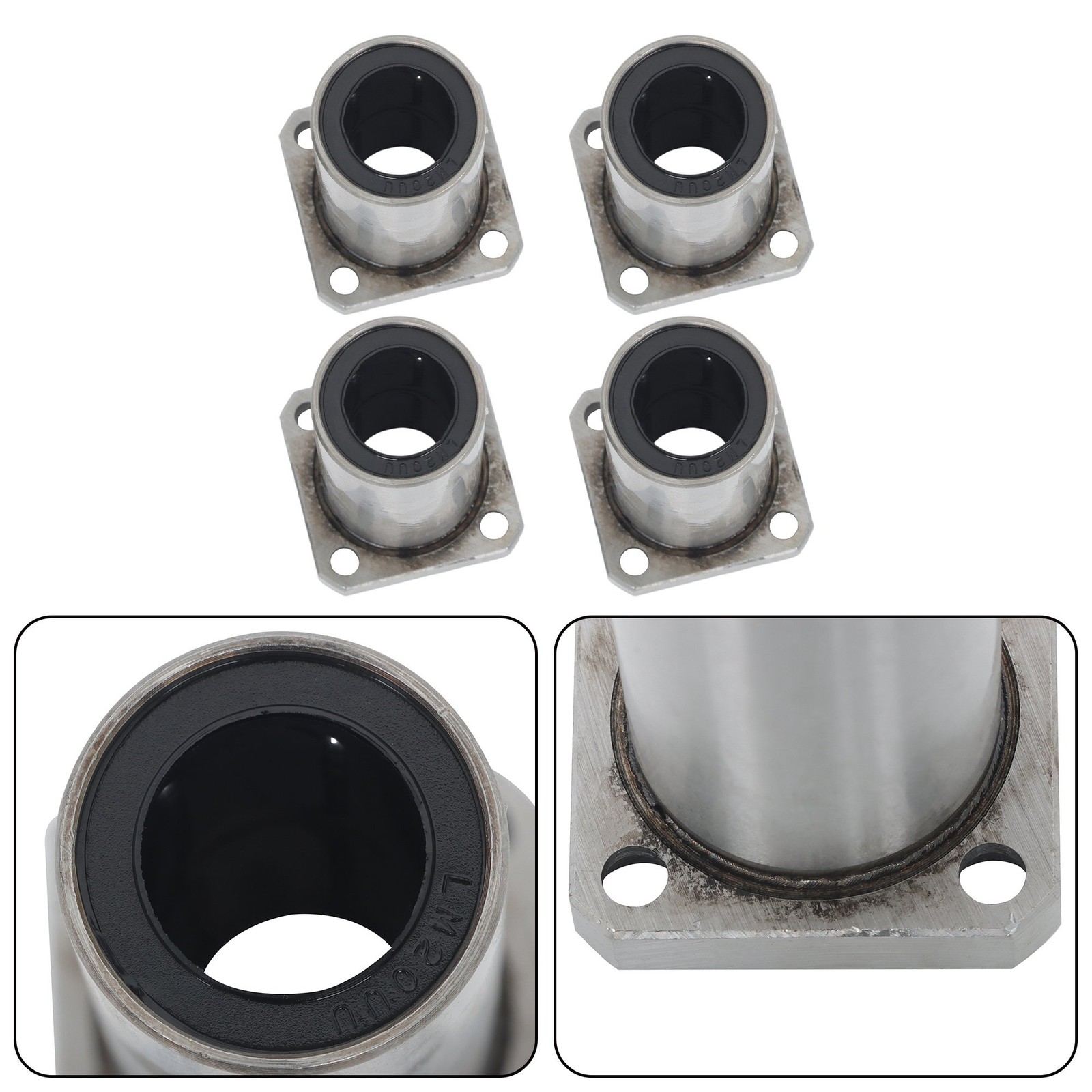 LMK20LUU Linear Bearing 20x32x80mm Extra Long Square Flange Steel Cage