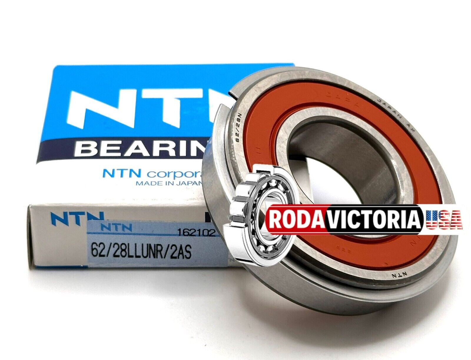 NTN JAPAN BALL BEARING, RUBBER SEALED + SNAP RING 28x58x16mm 62/28 2RS NR