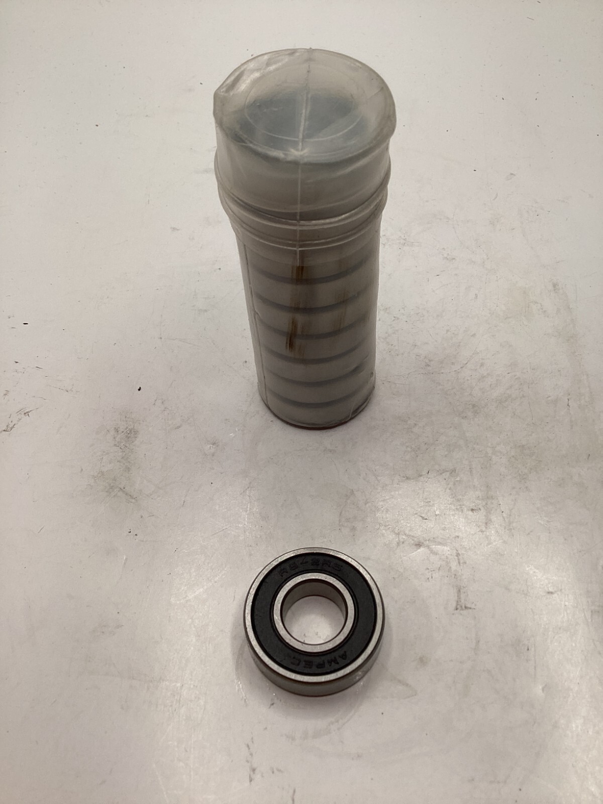 Pack of 10 Ampec R8-2RS Ball Bearings Sealed Black Silver