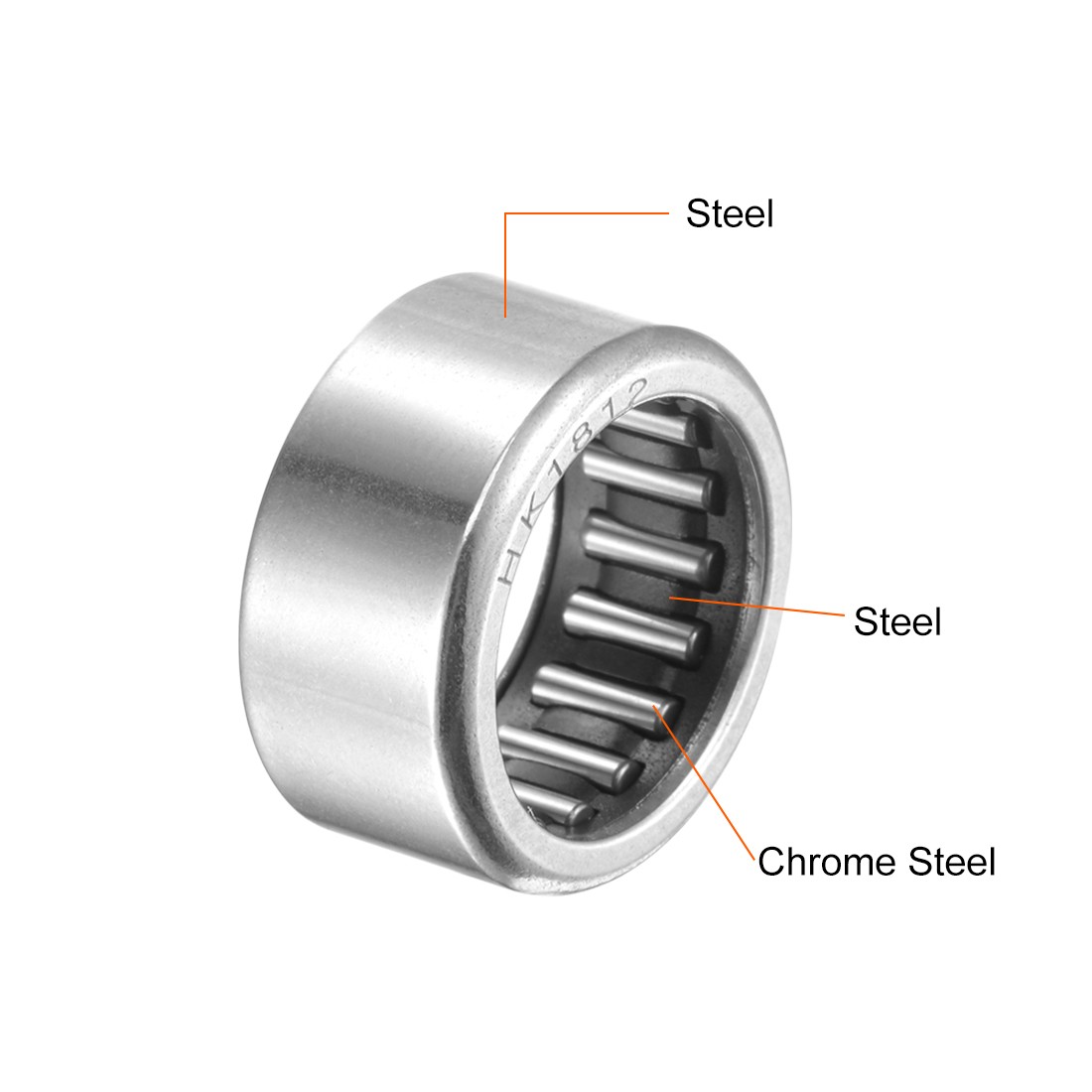 HK1812 Needle Roller Bearings 18mm x 24mm x 12mm Chrome Steel Open End 5pcs