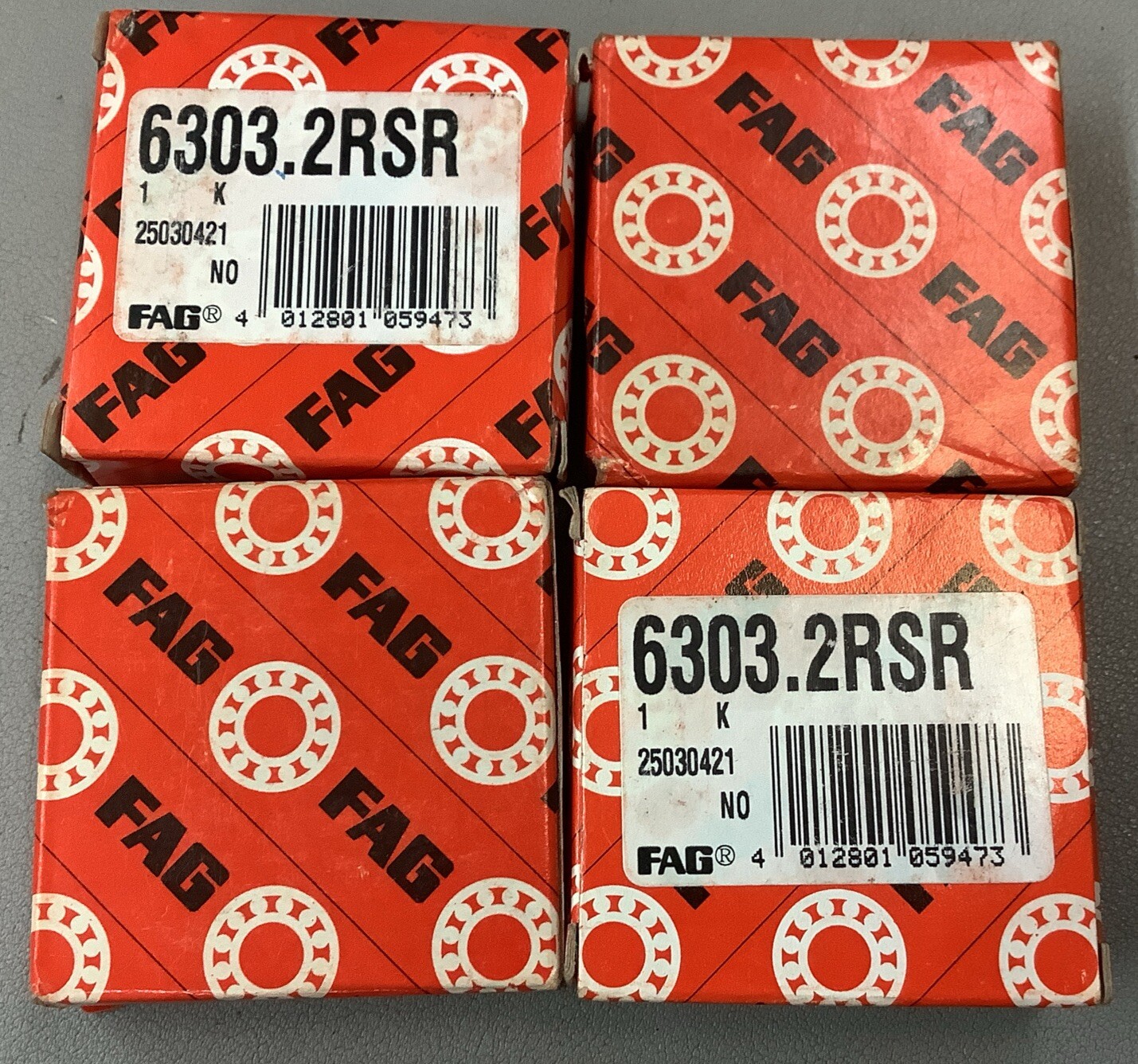 Lot of 4 FAG 6303.2RSR Deep Groove Ball Bearings (B269)