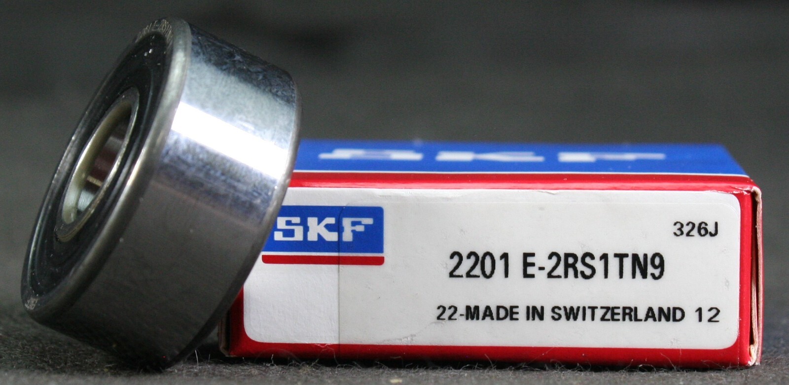 Two (2) SKF 2201 E-2RS1TN9 Self Aligning Bearing 12MM ID Swiss NEW