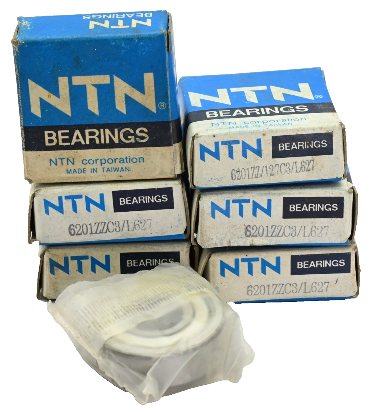 Lot of 6x NTN 6201ZZC3/L627 Radial/Deep Groove Ball Bearing – 12 x 32 x 10 mm