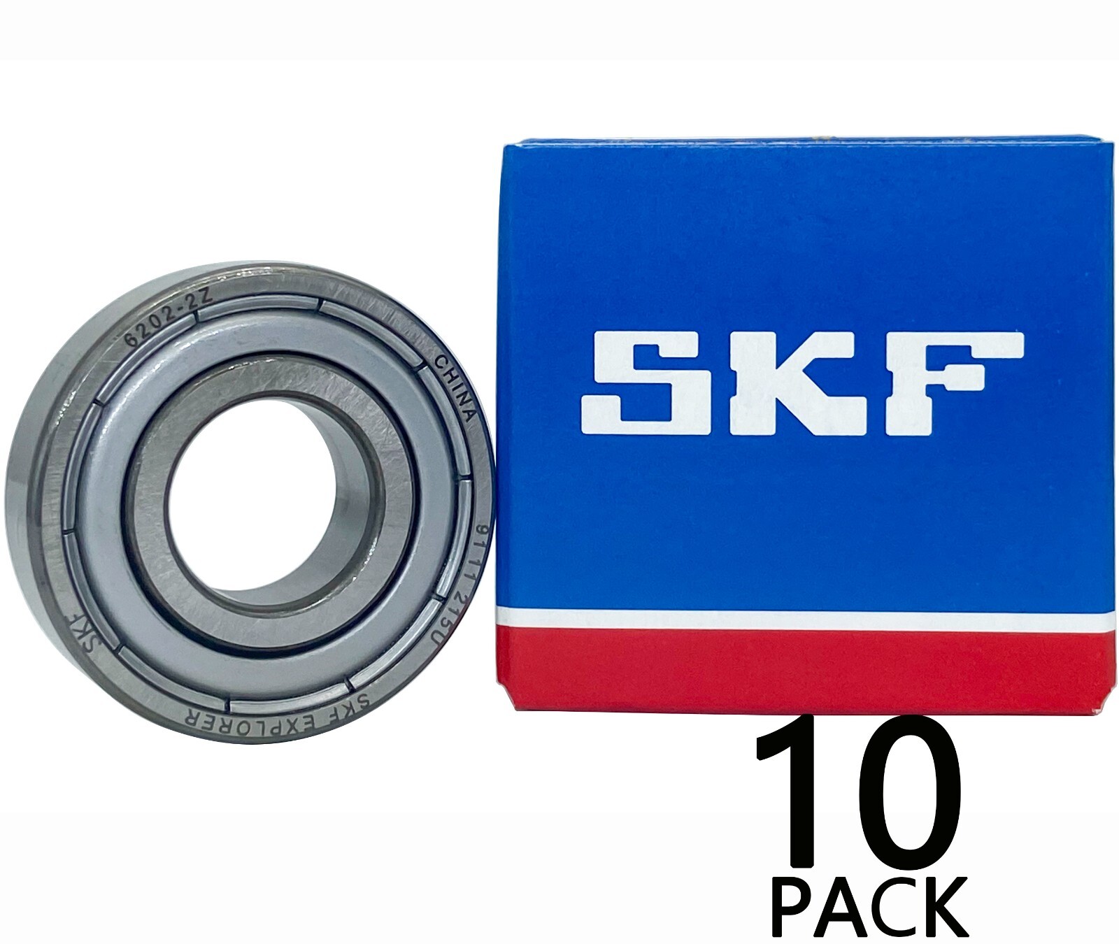10PACK SKF 6202-2Z 15X35X11MM Double Metal Seal Bearings 6202-2Z 6202ZZ