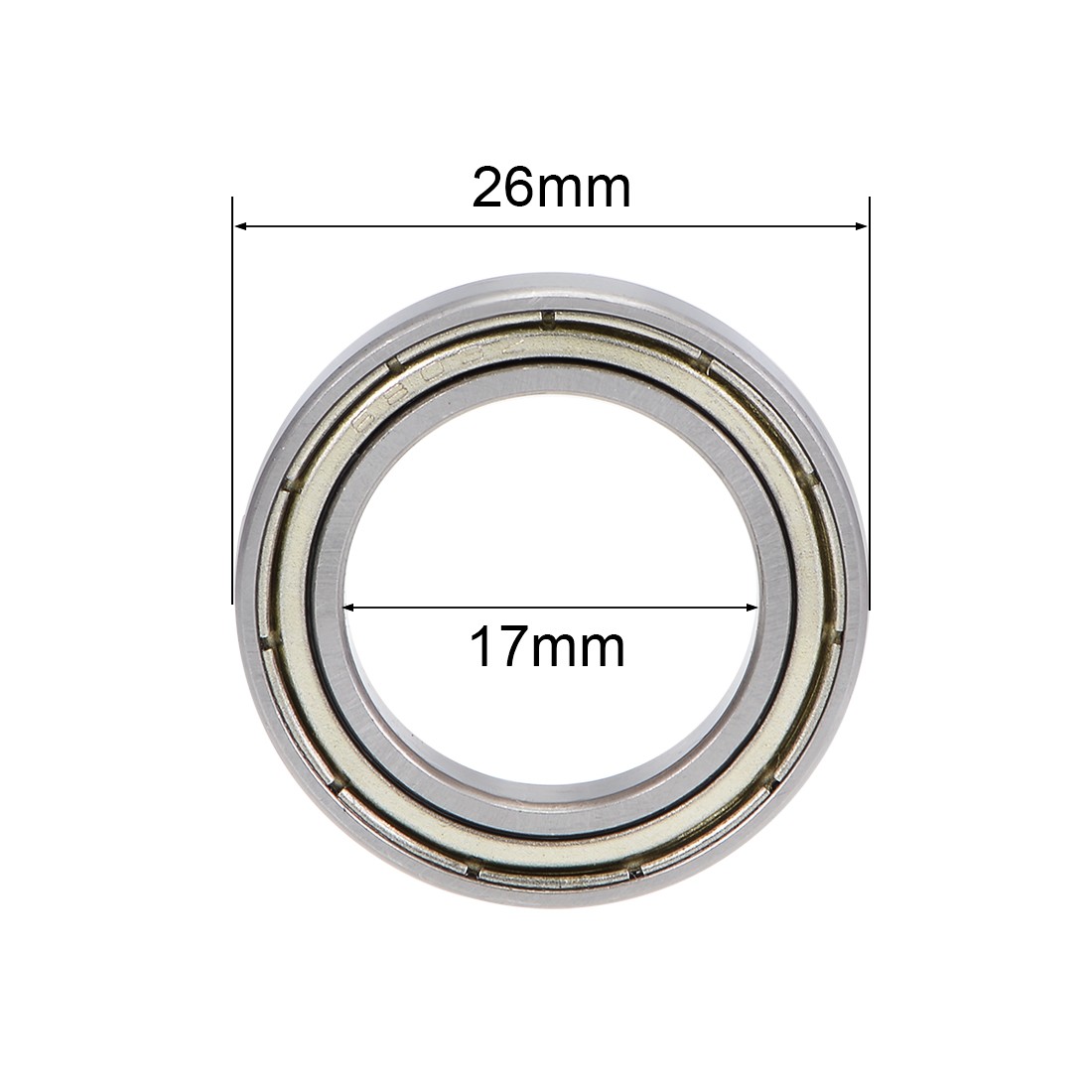 6803ZZ Deep Groove Ball Bearings Z2 17x26x5mm Double Shielded Carbon Steel 5pcs