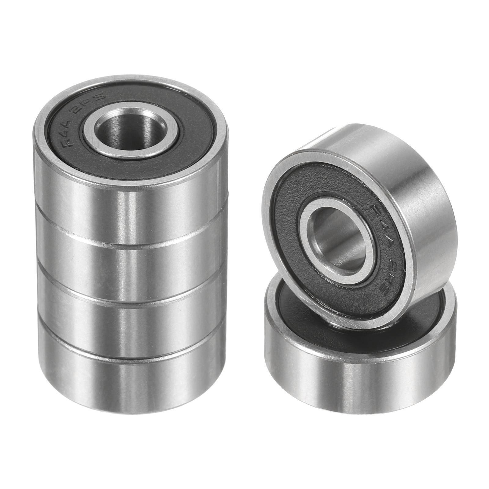 6pcs R4A-2RS 1/4″ ID x 3/4″ OD x 9/32″ Height Z2 Ball Bearings Silver Tone