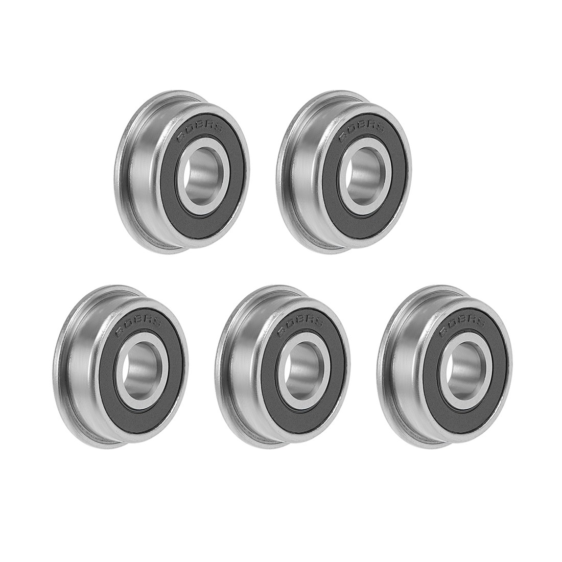 F608-2RS Flange Ball Bearing 8x22x7mm Sealed Chrome Bearings 5pcs