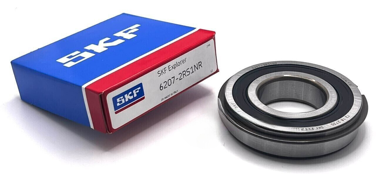 SKF 6207 2RS1 NR SEALED BALL BEARING+ SNAP RING 35x72x17mm
