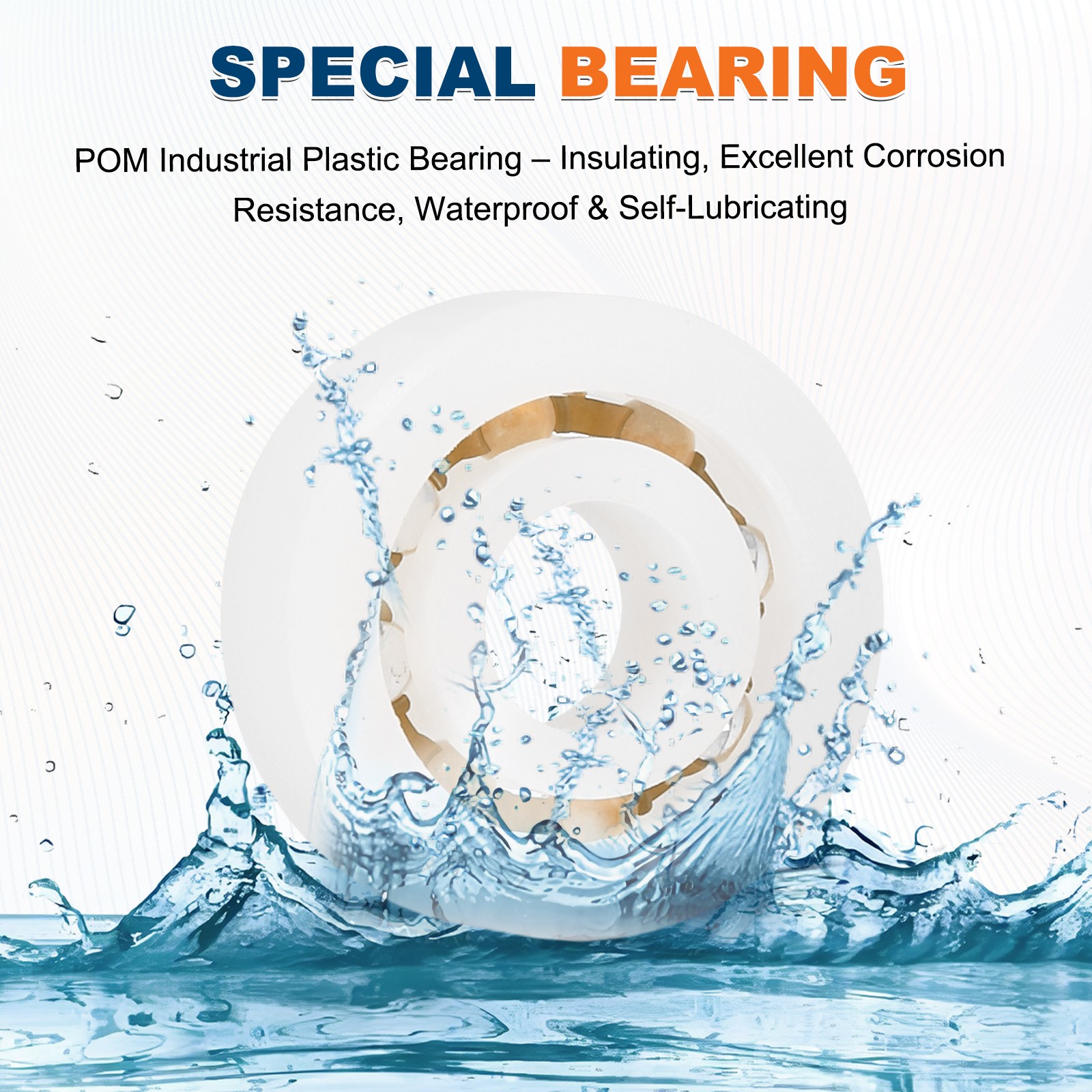 8 Pcs 5 x 14 x 5 mm 605 POM Plastic Bearings Deep-Groove Ball Bearings
