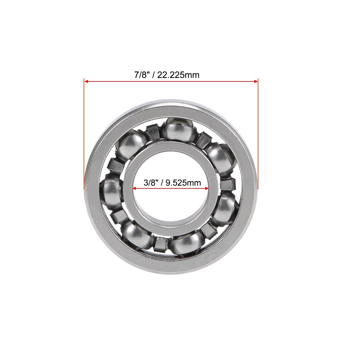 10Pcs R6 Deep Groove Ball Bearing 3/8″x7/8″x7/32″ Open Type Z2