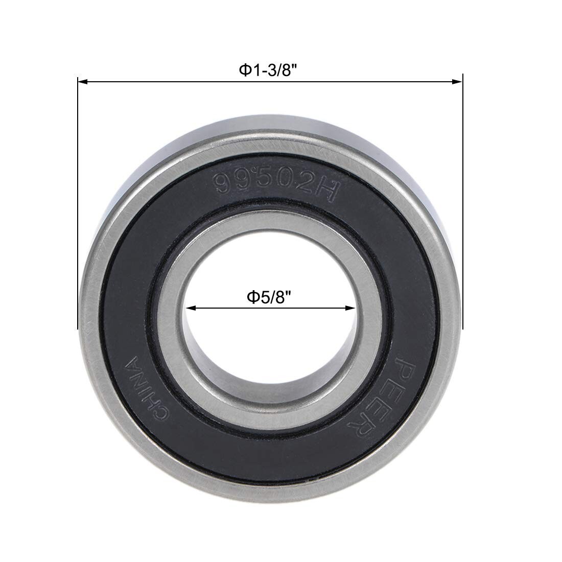 99502H-2RS Deep Groove Ball Bearings 5/8-inch Inner Dia 1-3/8-inch OD 11mm Bore