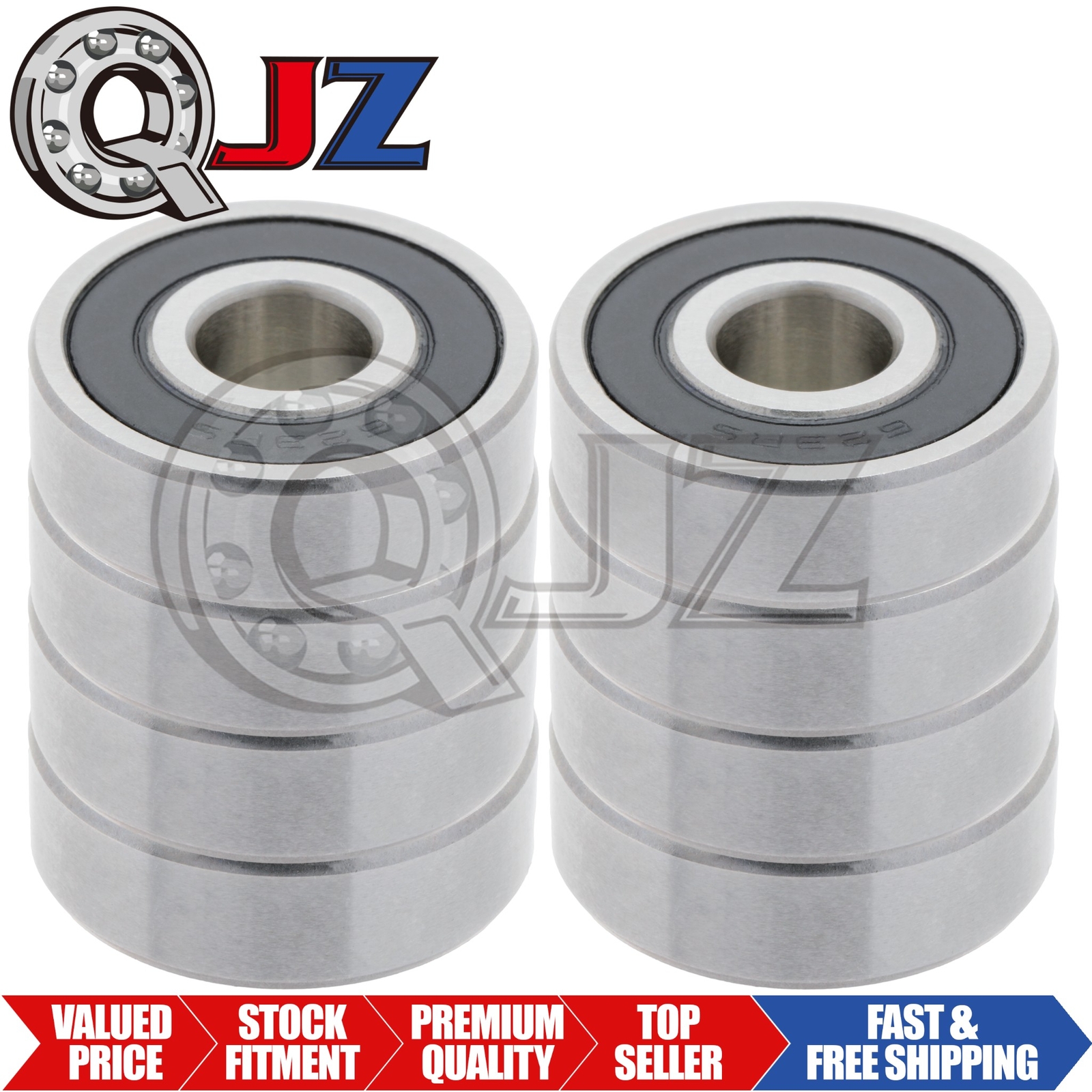 [Qty.8] 629-2RS New Radial/Deep Groove Ball Bearing [9mm ID x 26mm OD x 8mm W]