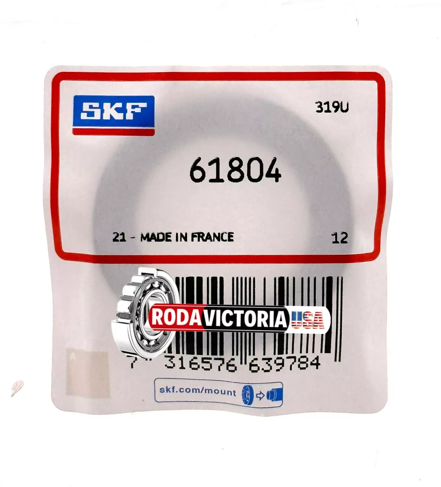 SKF 61804 Deep Groove Ball Bearing, OPEN, No Seals 6804 20x32x7 mm