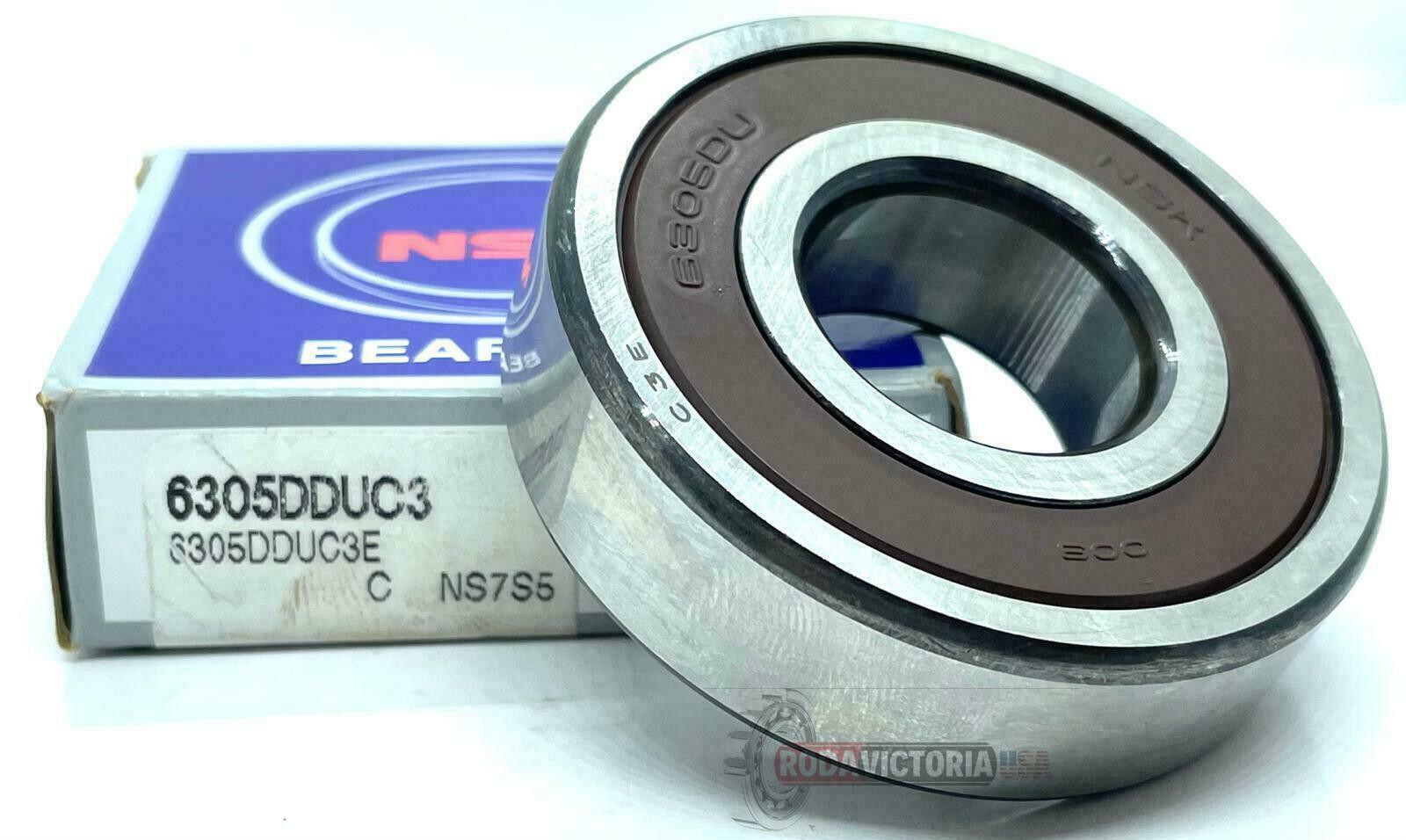 NSK 6305 DDU DEEP GROOVE BALL BEARING, RUBBER SEALED 25x62x17 mm.