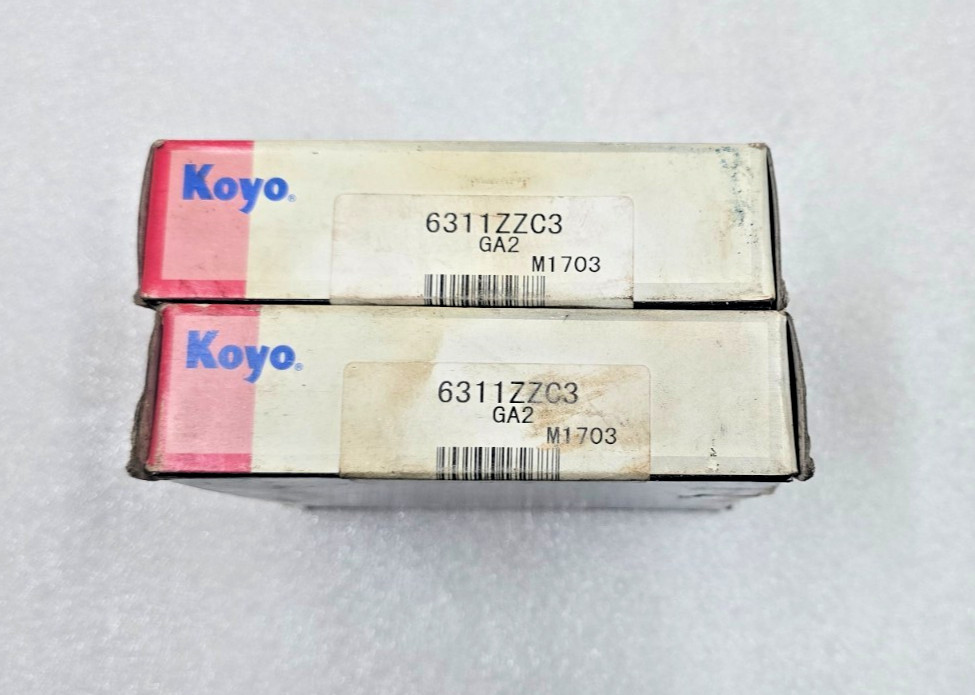 6311 ZZ C3 Deep Groove Ball Bearing 55x120x29mm KOYO JAPAN 6311ZZC3 LOT OF 2pc