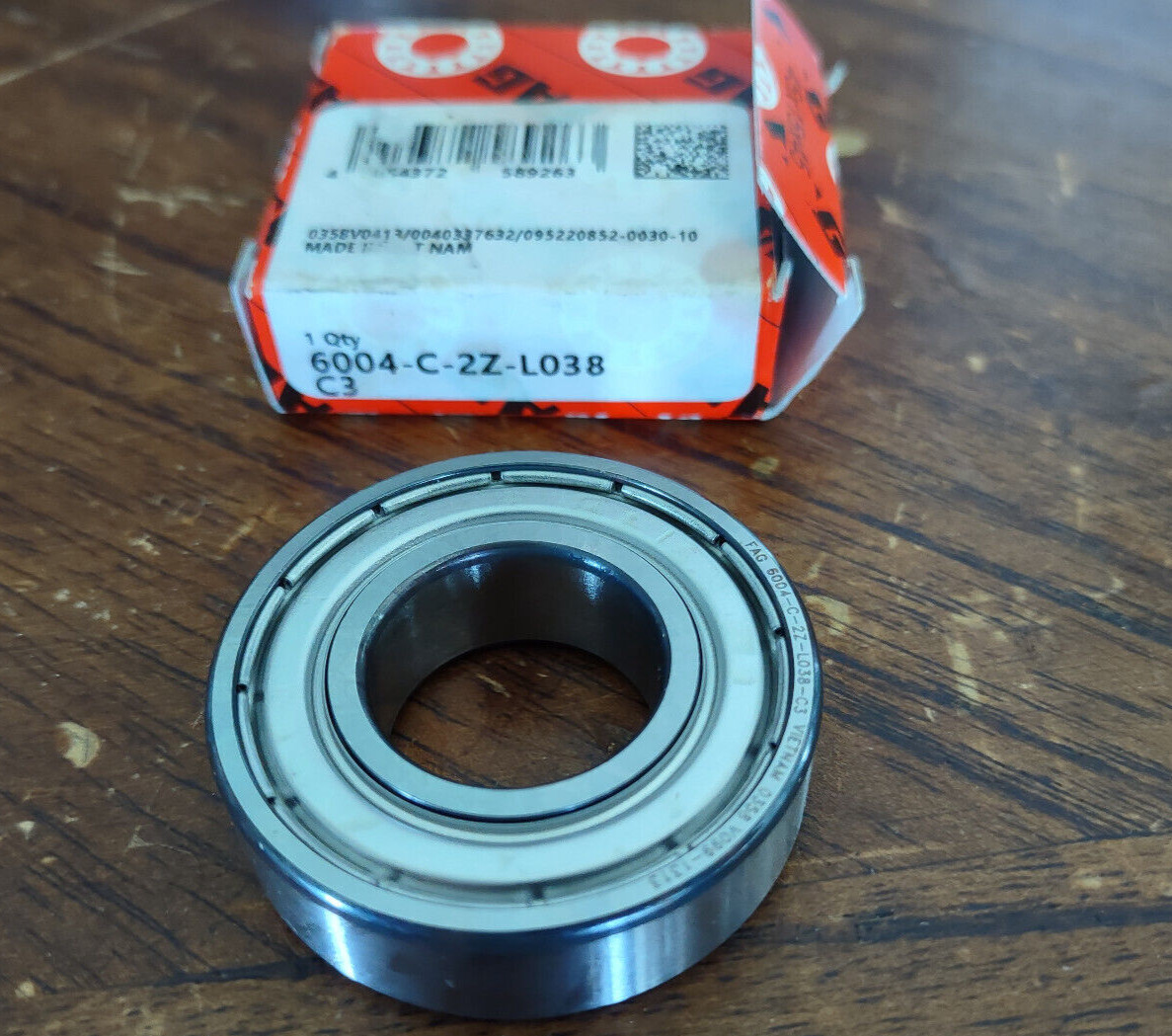 New Genuine FAG 6004-C-2Z-L038-C3 V Deep groove ball bearing Double Shielded