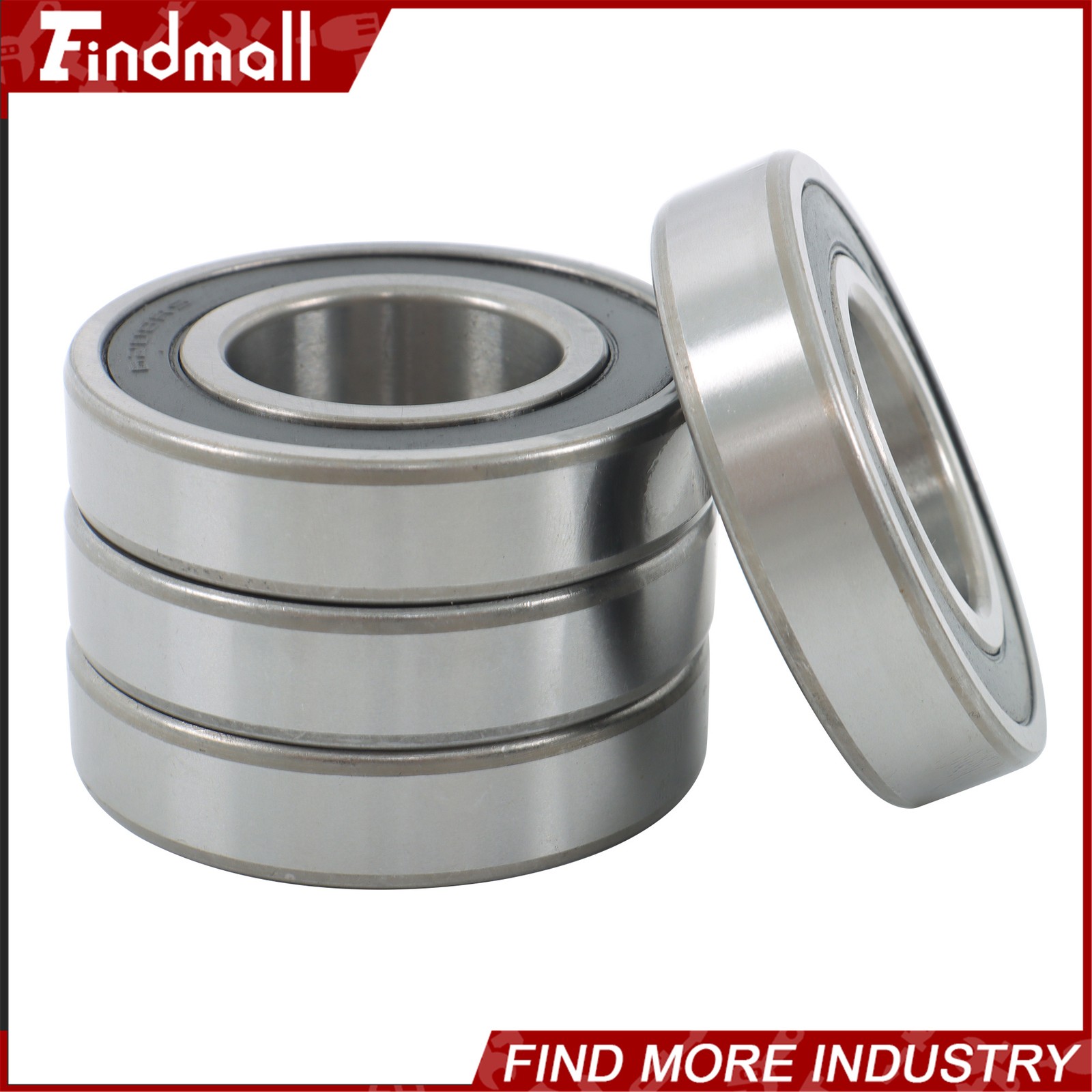 Findmall 6208-2RS Deep Groove Bearings 4pcs 40mm x80mm x18mm Rubber Sealed