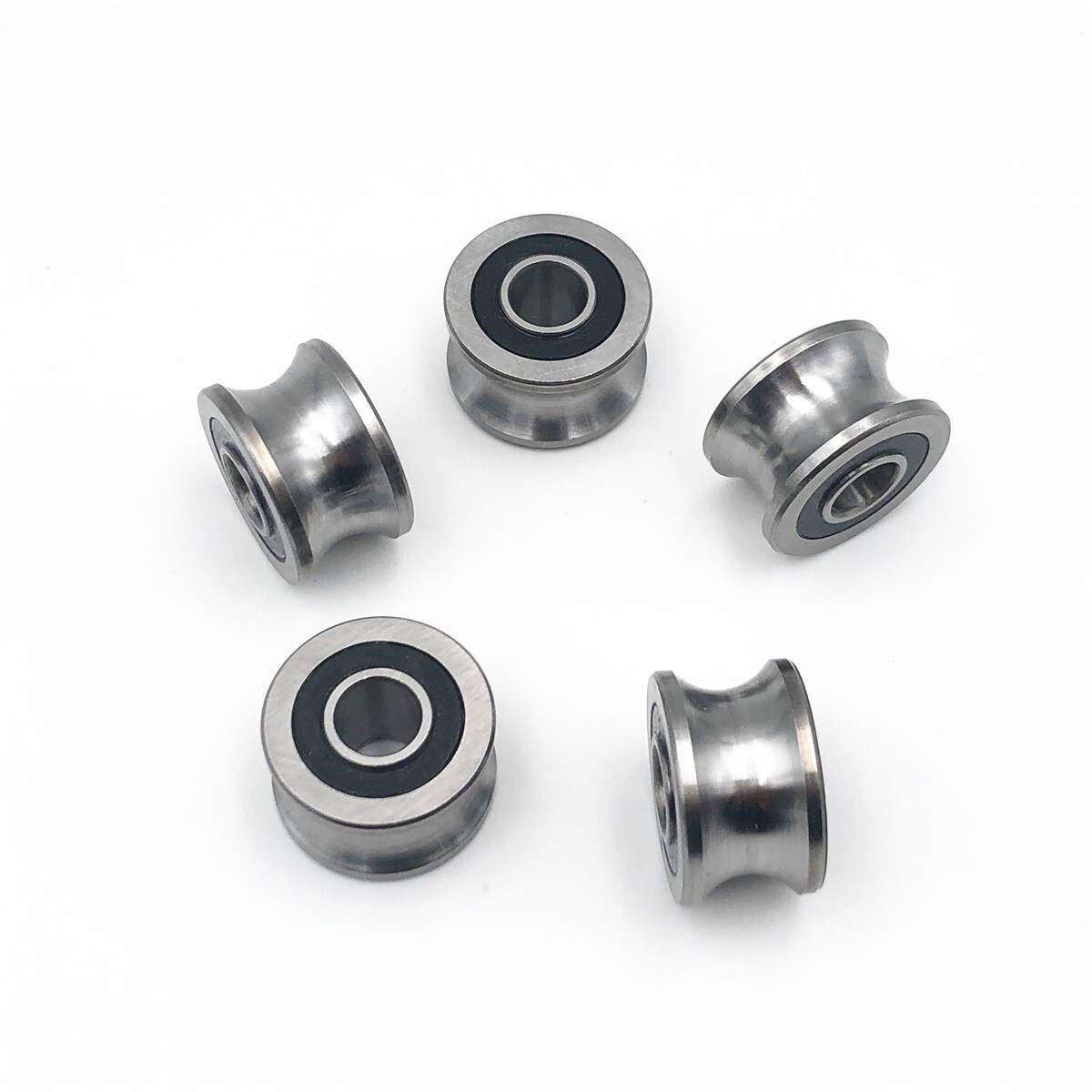 5pcs U22 8×22.5×13.5mm U Groove Pulley Guide Track Rail Roller Ball Bearing