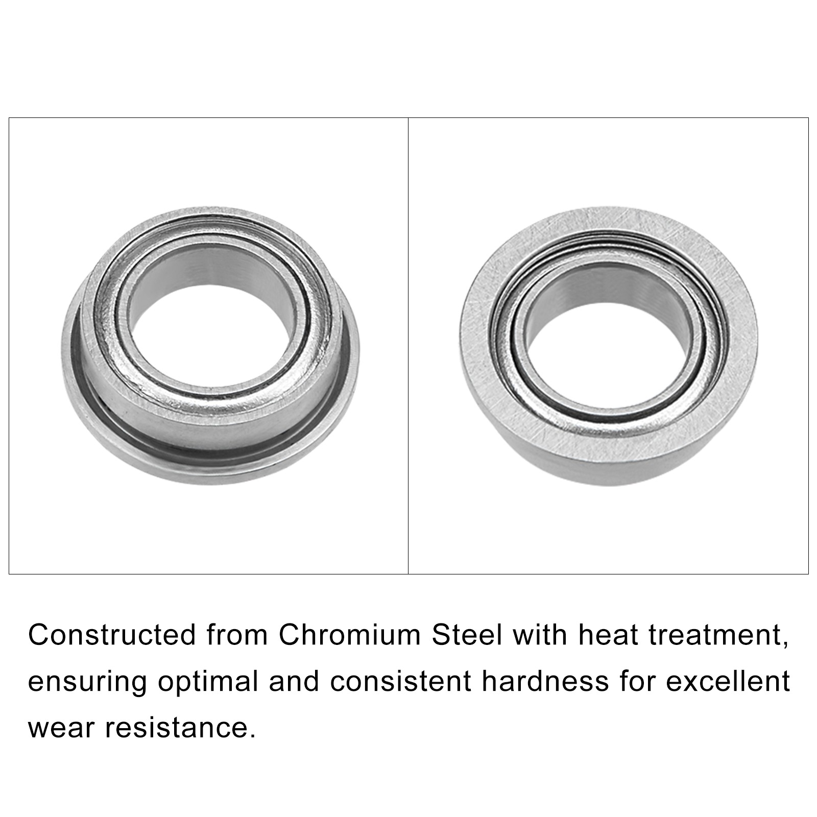 5Pcs Chromium Steel Shielded Flange Ball Bearing MF52ZZ, 2mm x 5mm x 2.5mm
