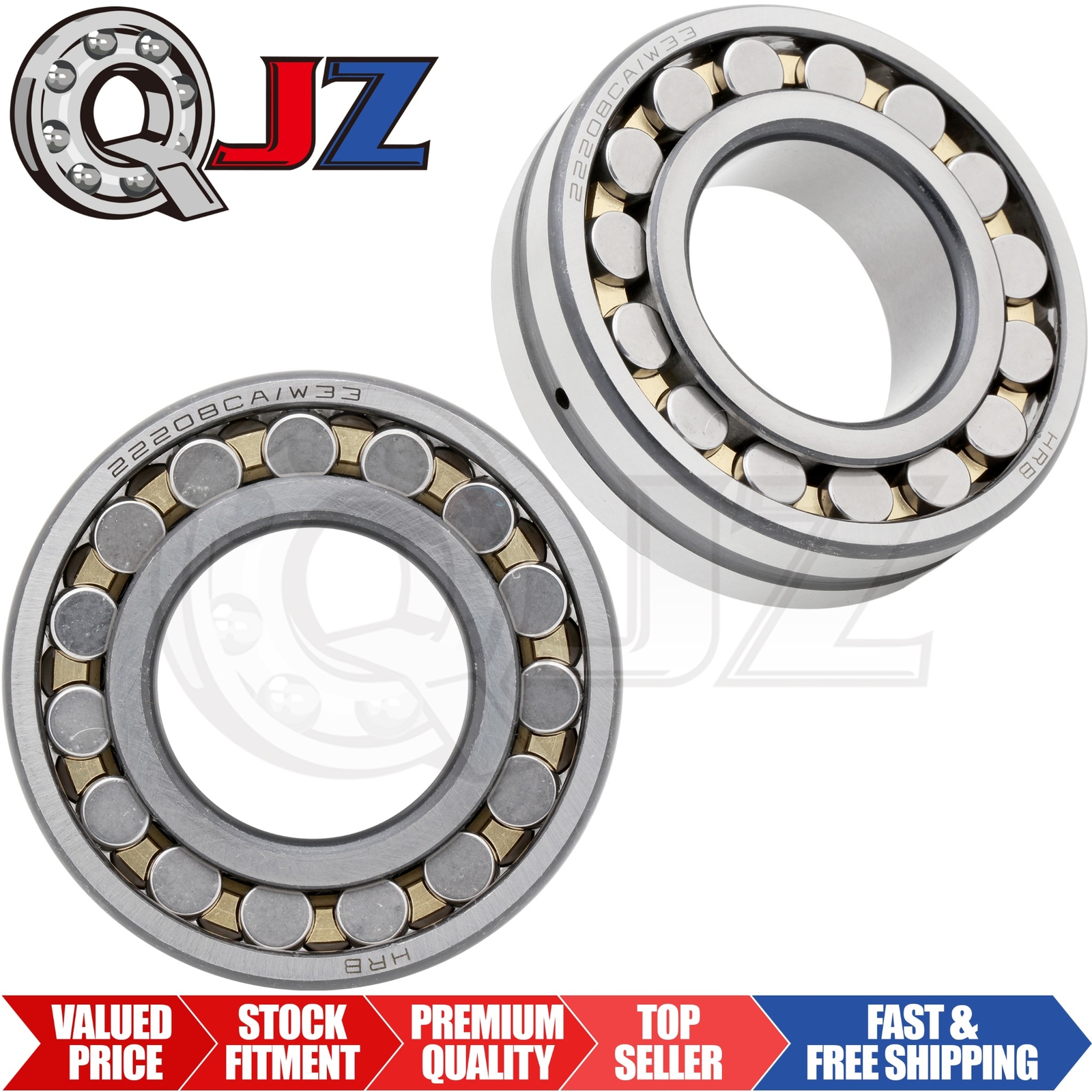 [Qty.2] New 22208CAW33 Spherical Roller Bearing [40mm Bore x 80mm OD x 23mm W]