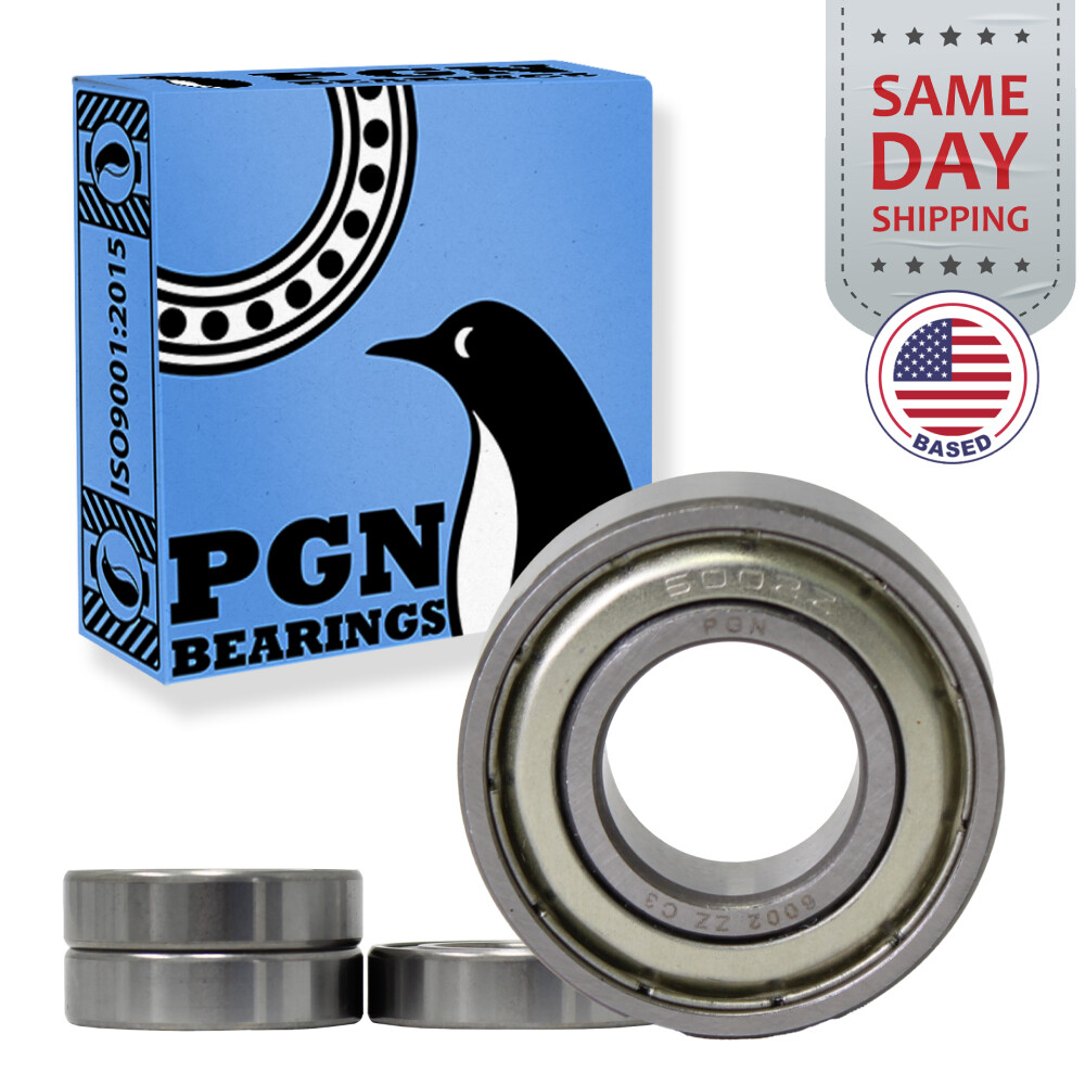 (4) 6002-ZZ Premium Metal Shield Ball Bearing C3 EMQ, 15x32x9, 6002 ZZ 6002z