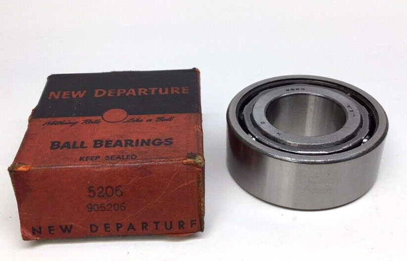 New Departure 5206 Angular Contact Ball Bearing Double Row 30 X 62 X 0.9370 W