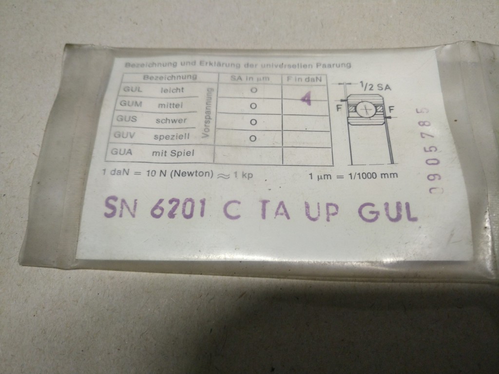 1 pair SN 6201 CTAUPGUL (7201 CDGA/P4A/DG) GMN 12x32x10+10 (20) mm GCSAP01647