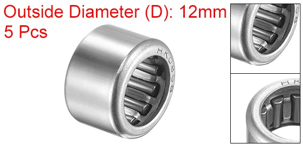 5Set HK0808 Needle Roller Bearings Chrome Steel Open End 8mm x 12mm x 8mm