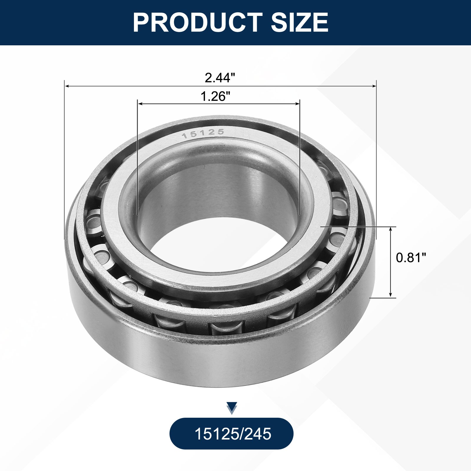 15125/245 Tapered Roller Bearing Cone and Cup 1.26″ Borex2.44″OD P6