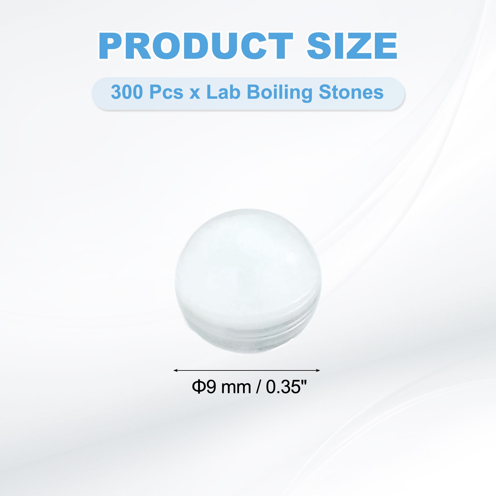 300Pcs, 9mm Lab Boiling Stones Solid Round Clear Glass Boiling Beads