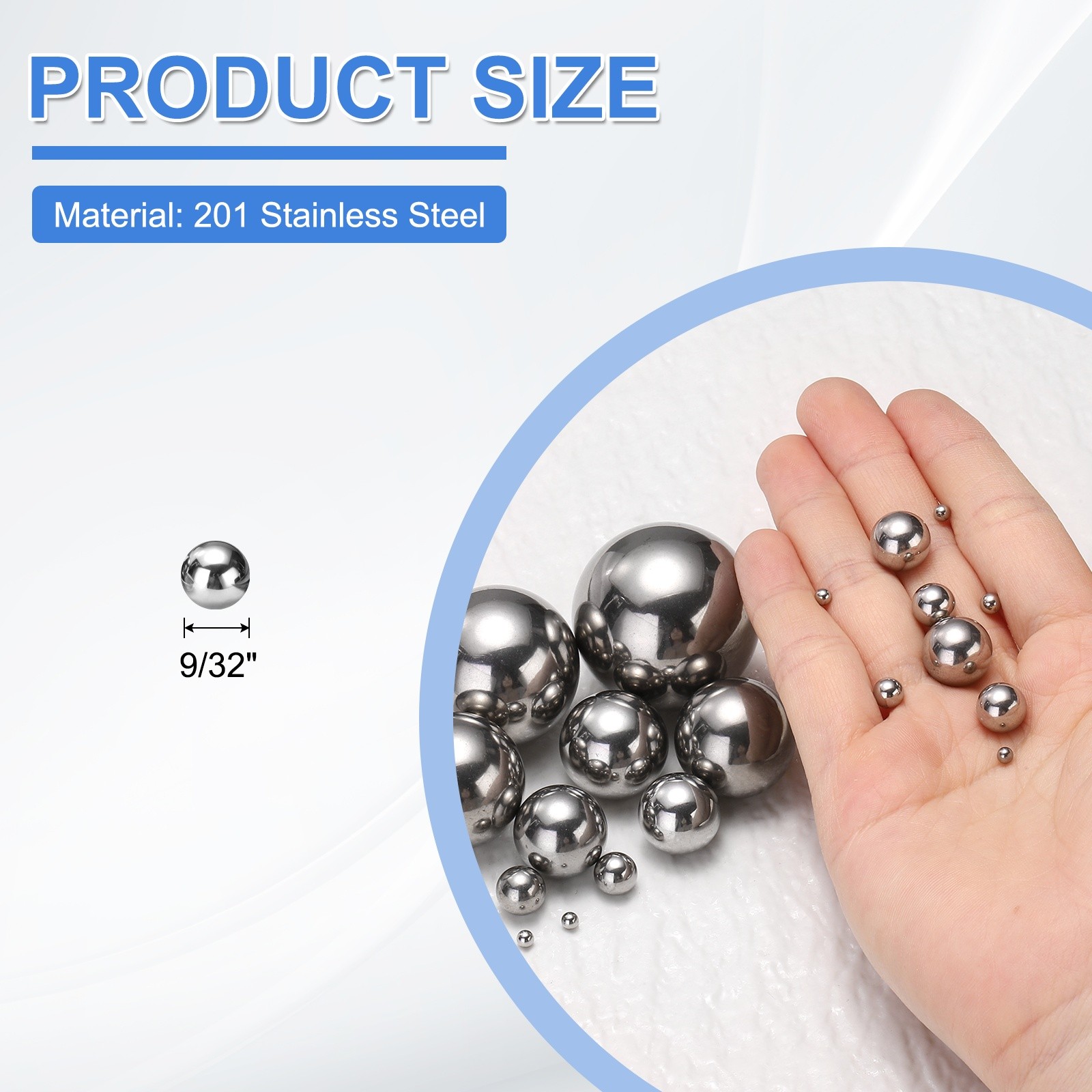 200Pcs Precision Balls 9/32″ G100 Solid Stainless Steel Bearing Balls